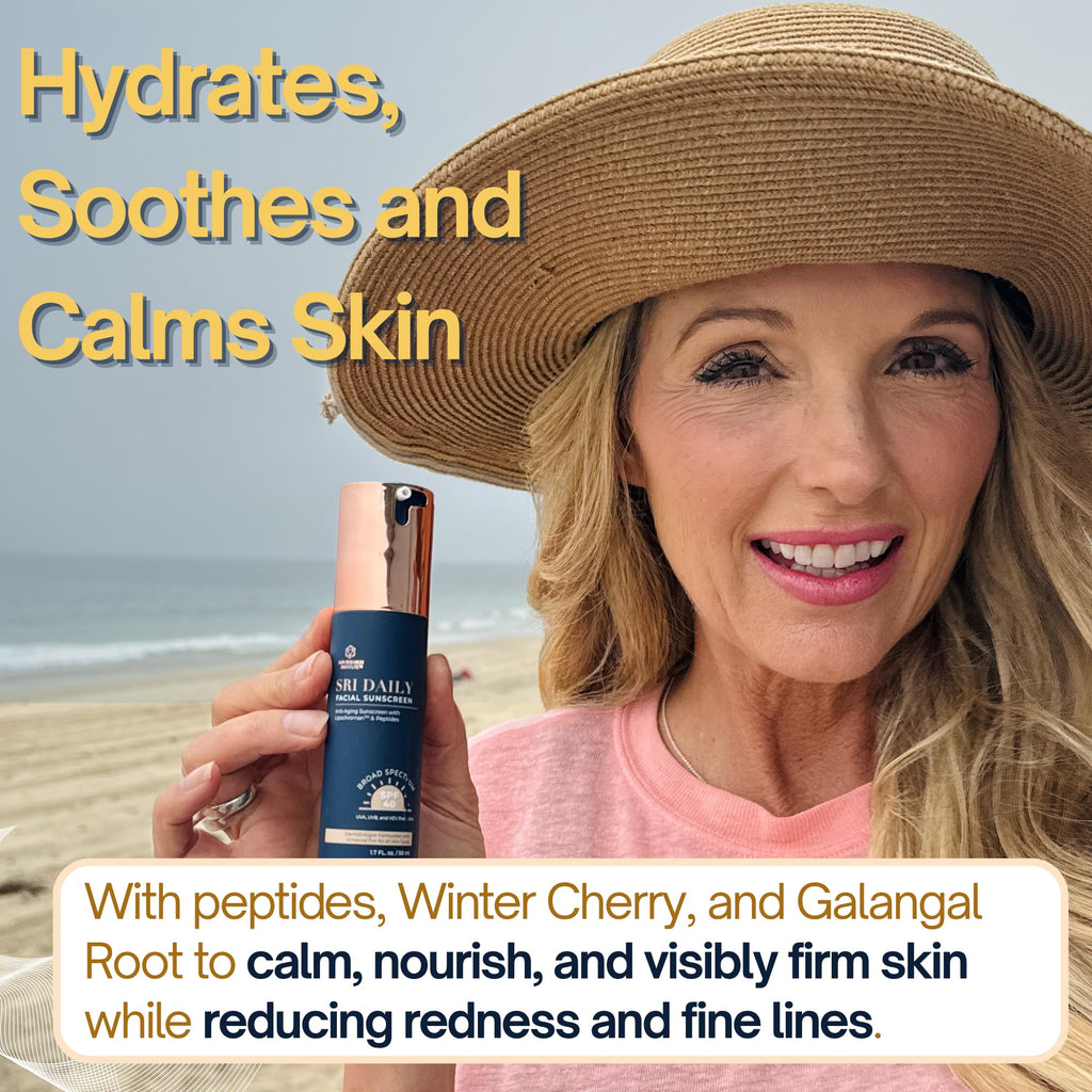 SRILabs Daily Facial Sunscreen SPF 40 — Universal Tint, Weightless Finish, Lipochroman & Peptides