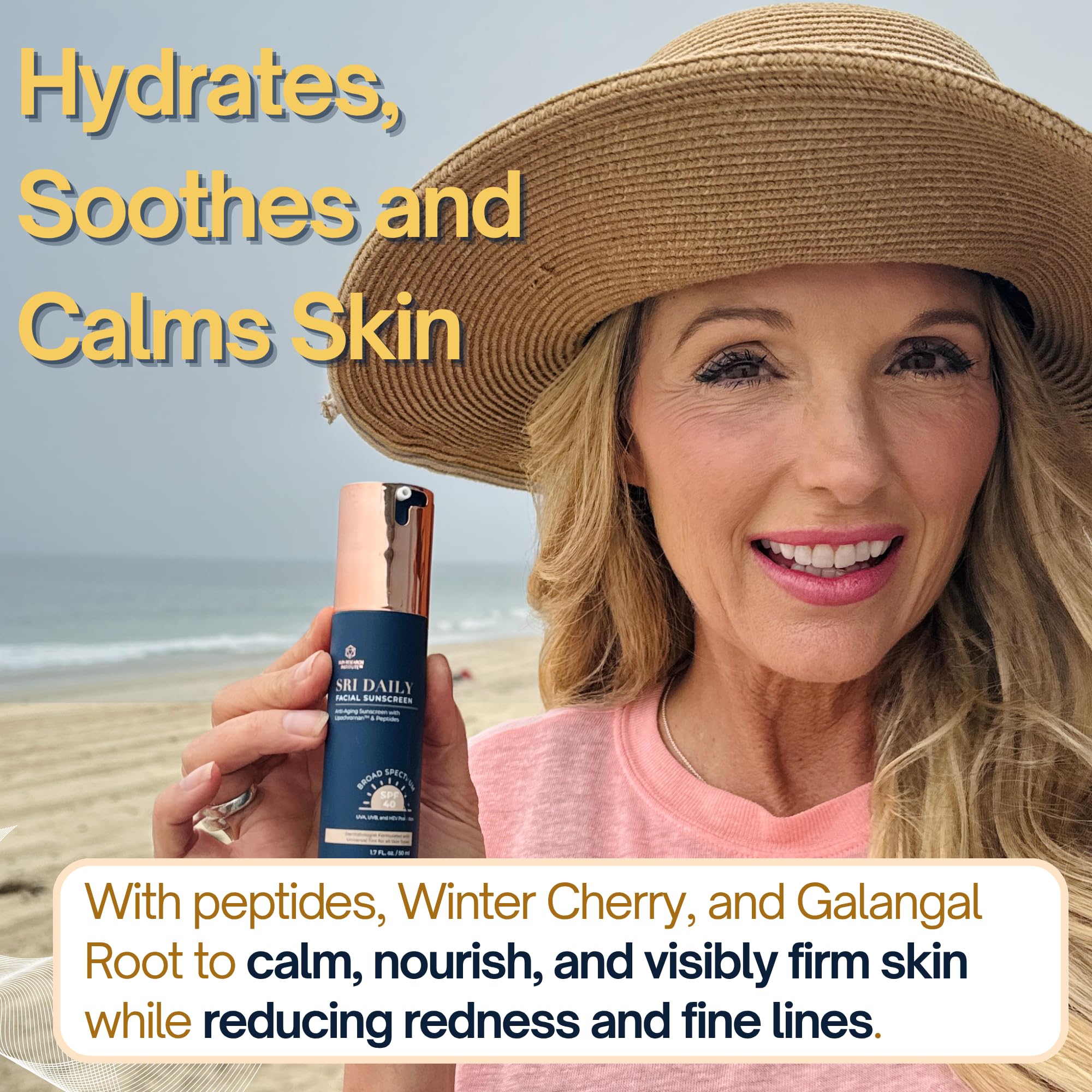 SRILabs Daily Facial Sunscreen SPF 40 — Universal Tint, Weightless Finish, Lipochroman & Peptides