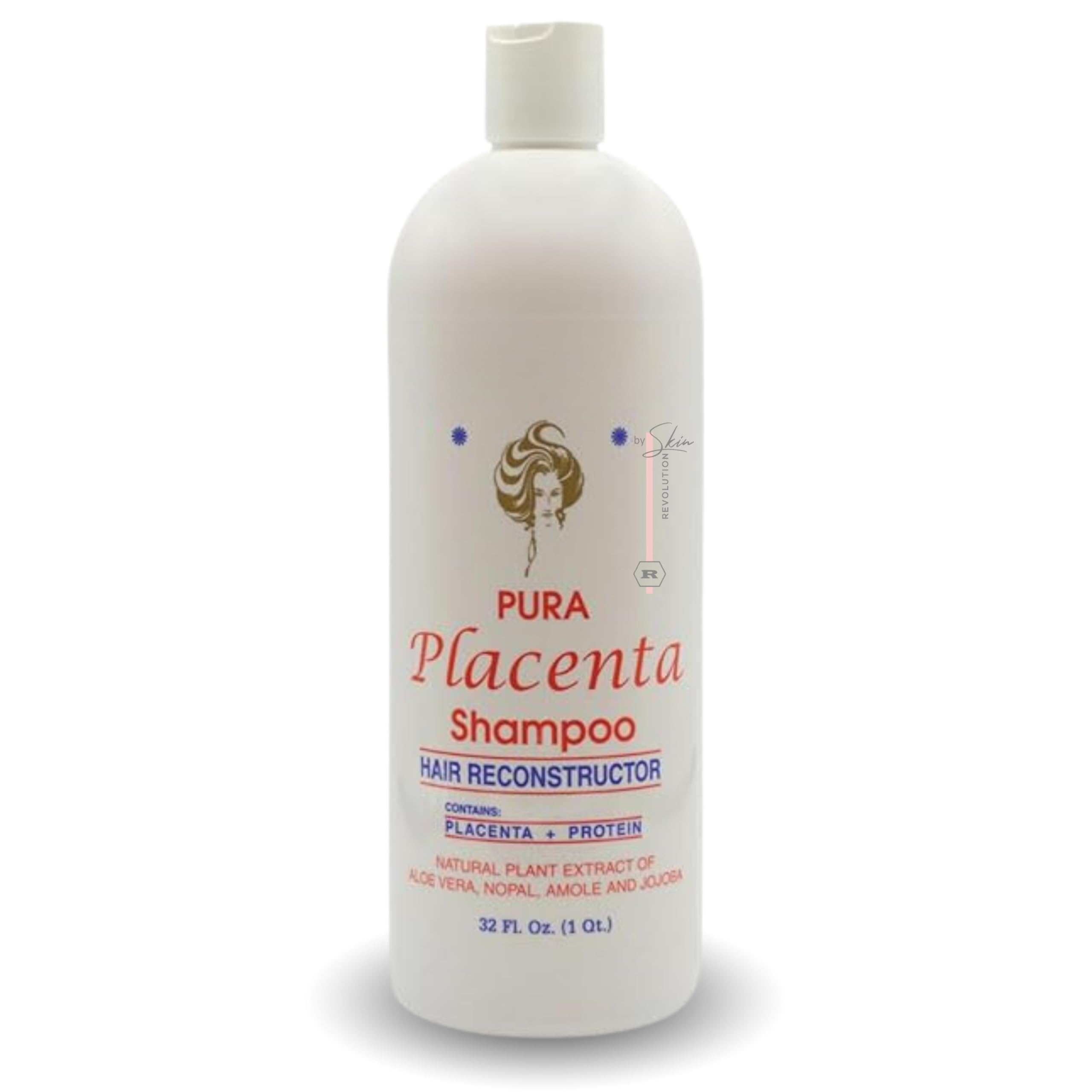 Skin Revolution Cabellina Pura Placenta Reconstructor Shampoo with Proteins, Keratin Amino Acids & Natural Oils – 32 oz