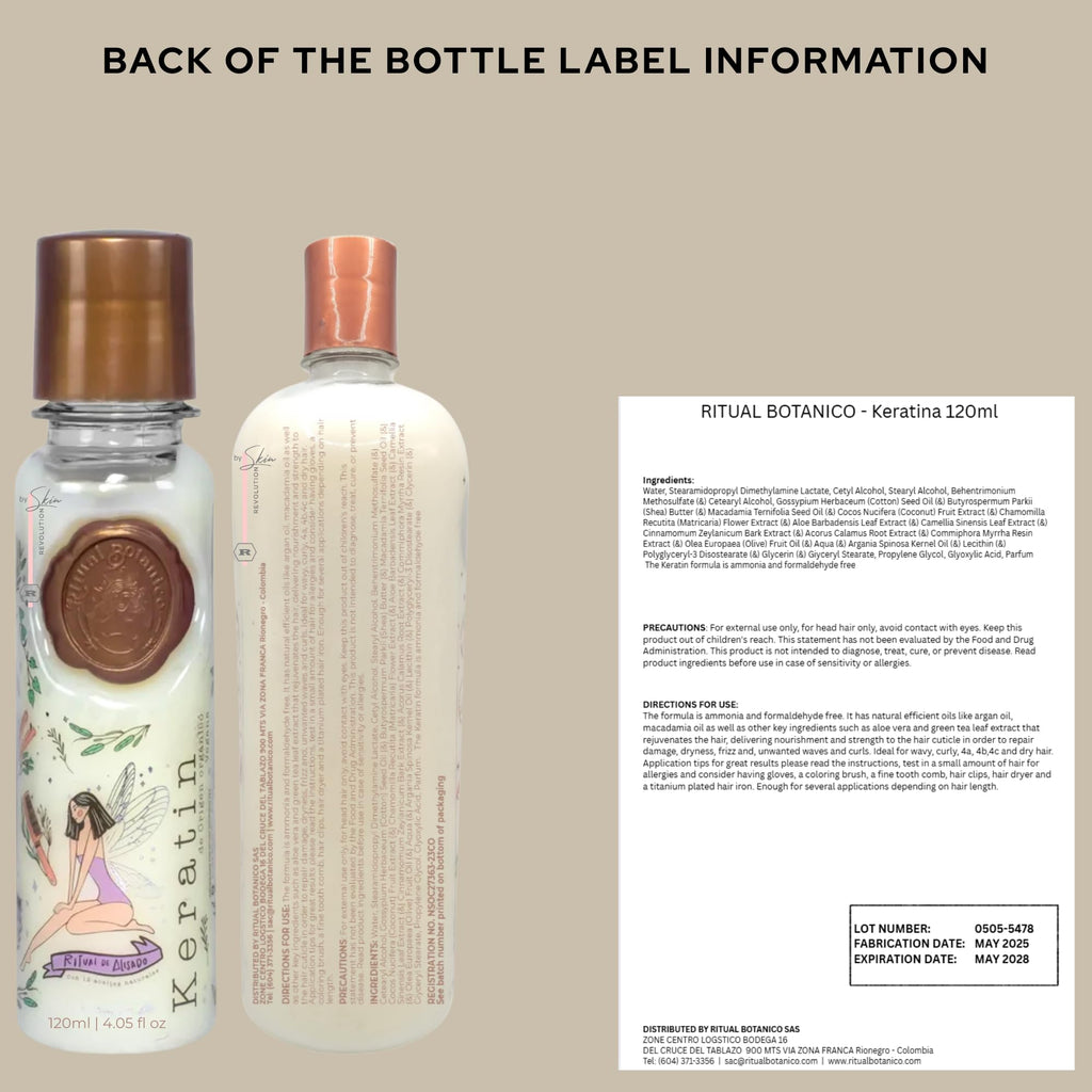 Skin Revolution Ritual Botanico Organic Keratin – Safe, Long-Lasting Hair Straightening (120ml)
