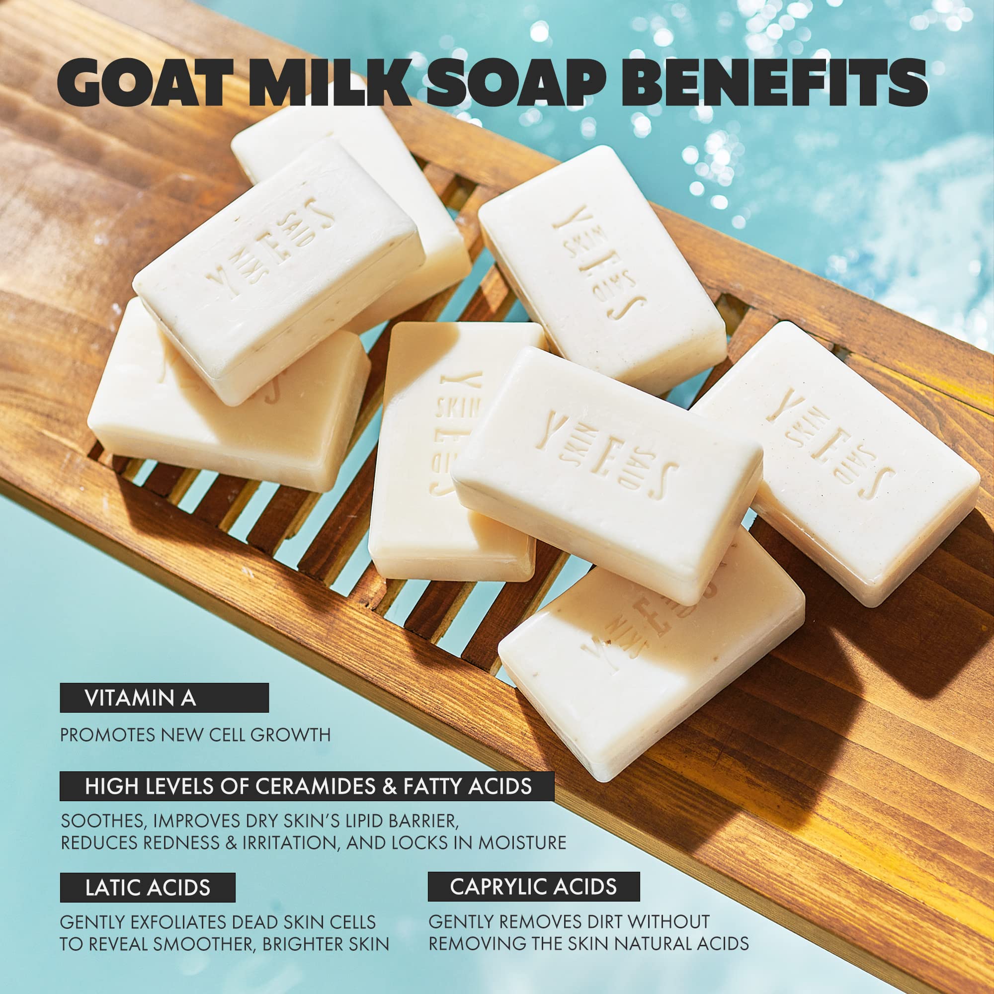 Skin Said Yes Goat Milk Soap Bar – 8 Bars, 4 Unique Scents | All Natural, Organic Goat Milk Soap from Greece