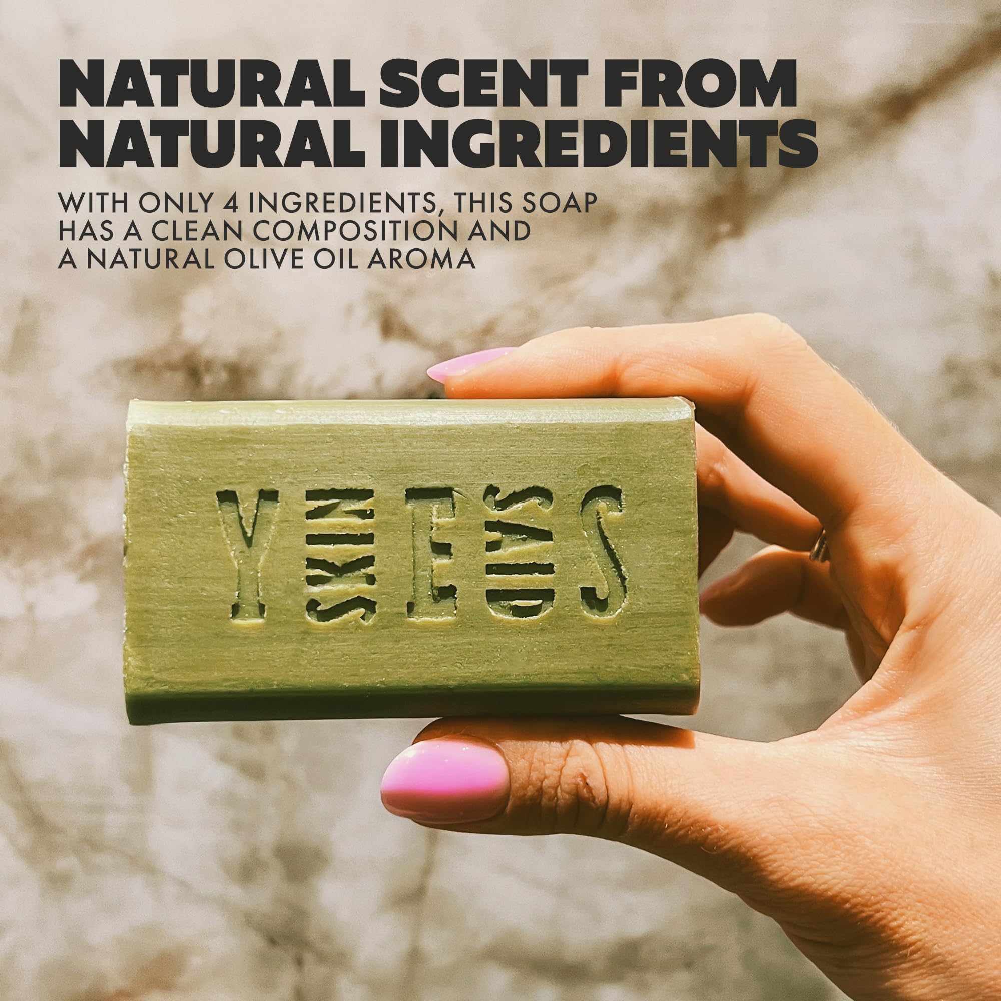 Skin Said Yes - Pure Olive Oil Soap Bar Set of 4 | Made in Greece | 7.2 oz per Bar