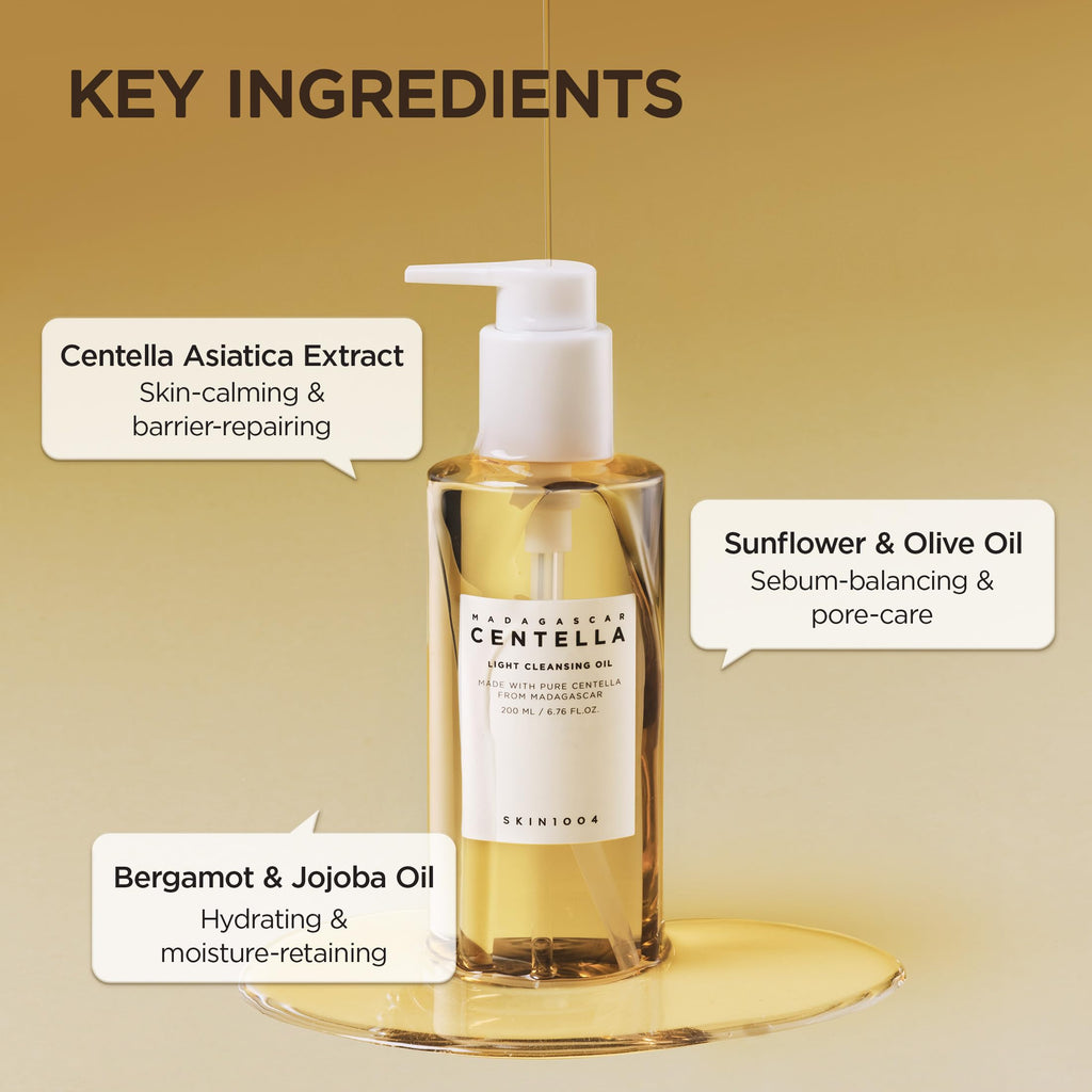 SKIN1004 Madagascar Centella Light Cleansing Oil 200ml – Gentle Face Cleanser