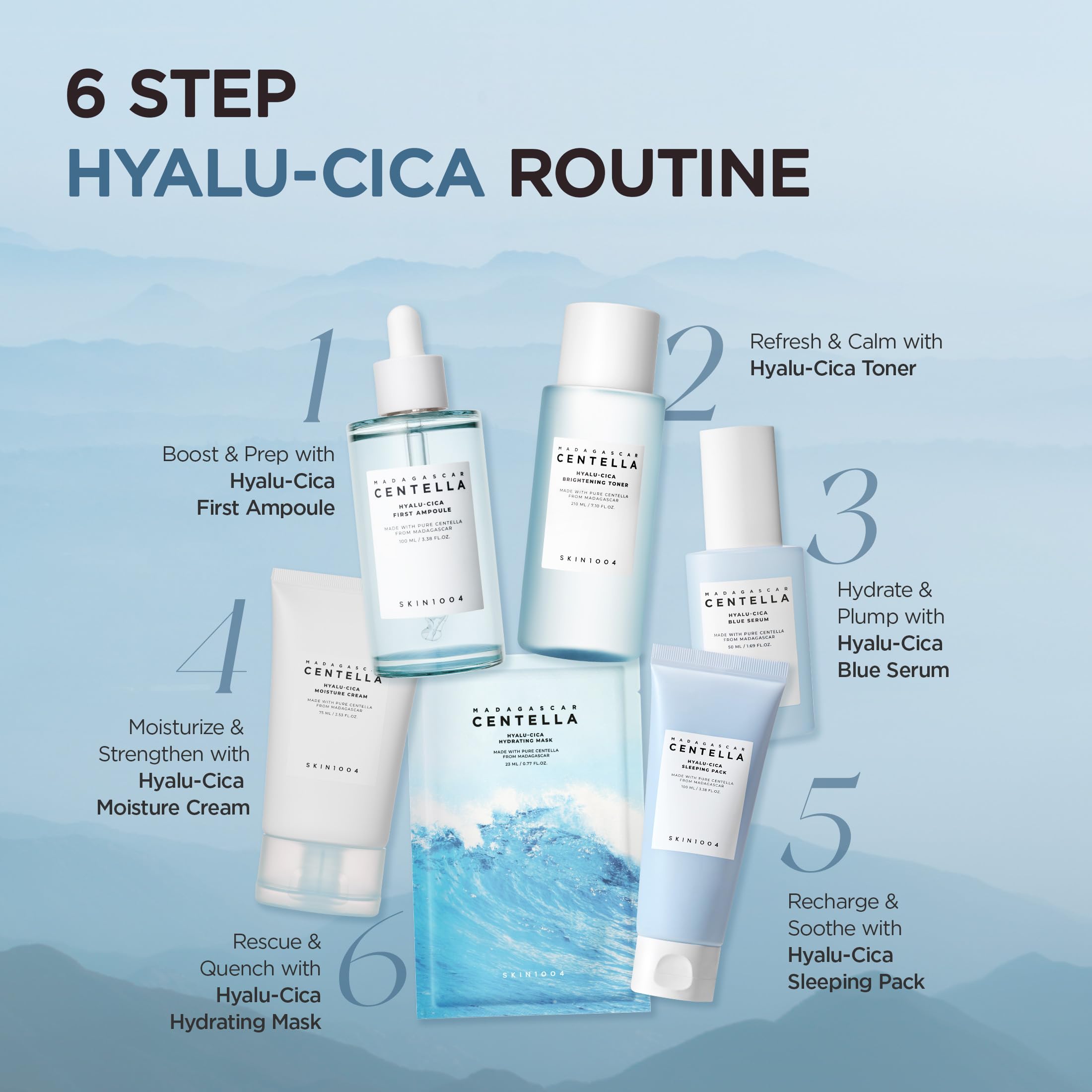 SKIN1004 Hyalu-Cica First Ampoule – Deep Hydration with Hyaluronic Acid & Madagascar Centella (100 ml)