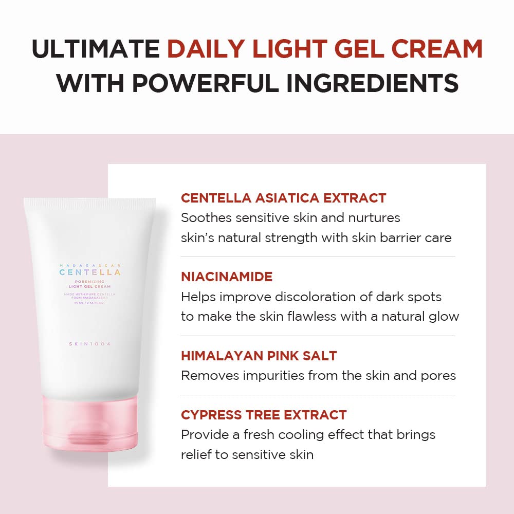 SKIN1004 Madagascar Centella Poremizing Light Gel Cream – Pore Tightening, Hydration & Soothing (75ml)