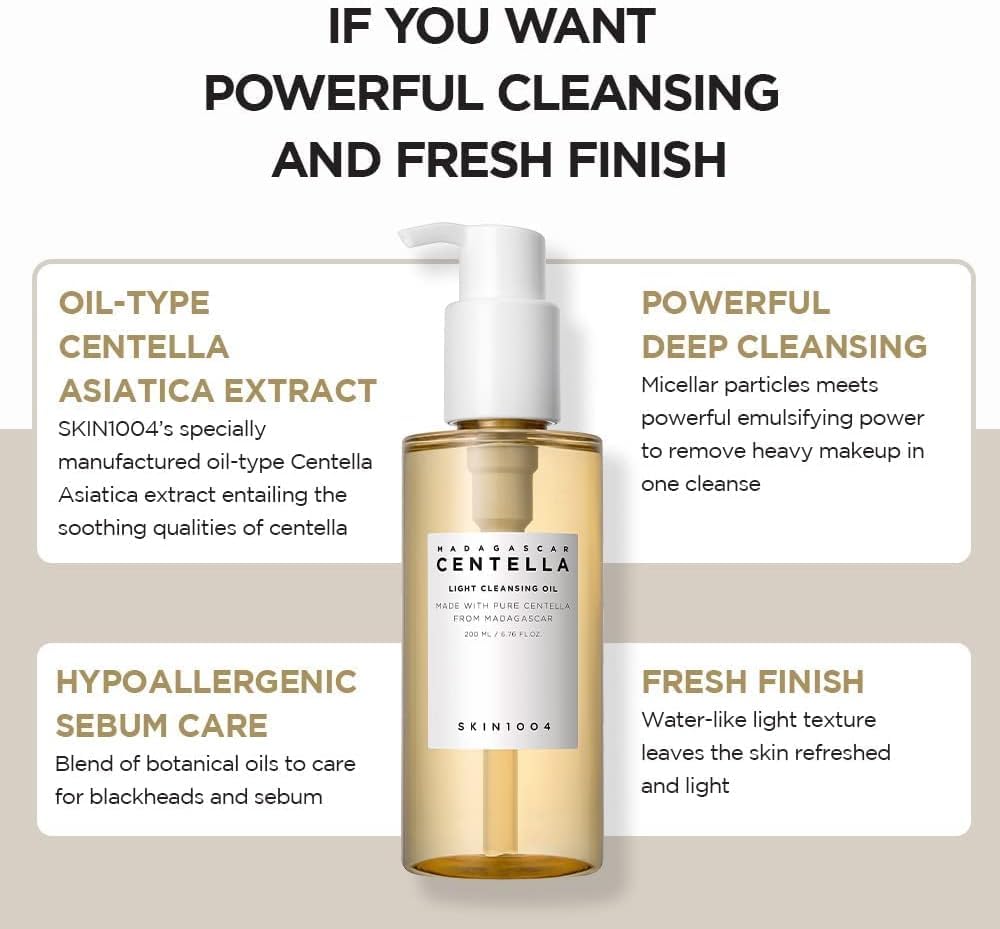 SKIN1004 Madagascar Centella Tone Brightening Capsule Ampoule & Light Cleansing Oil Bundle