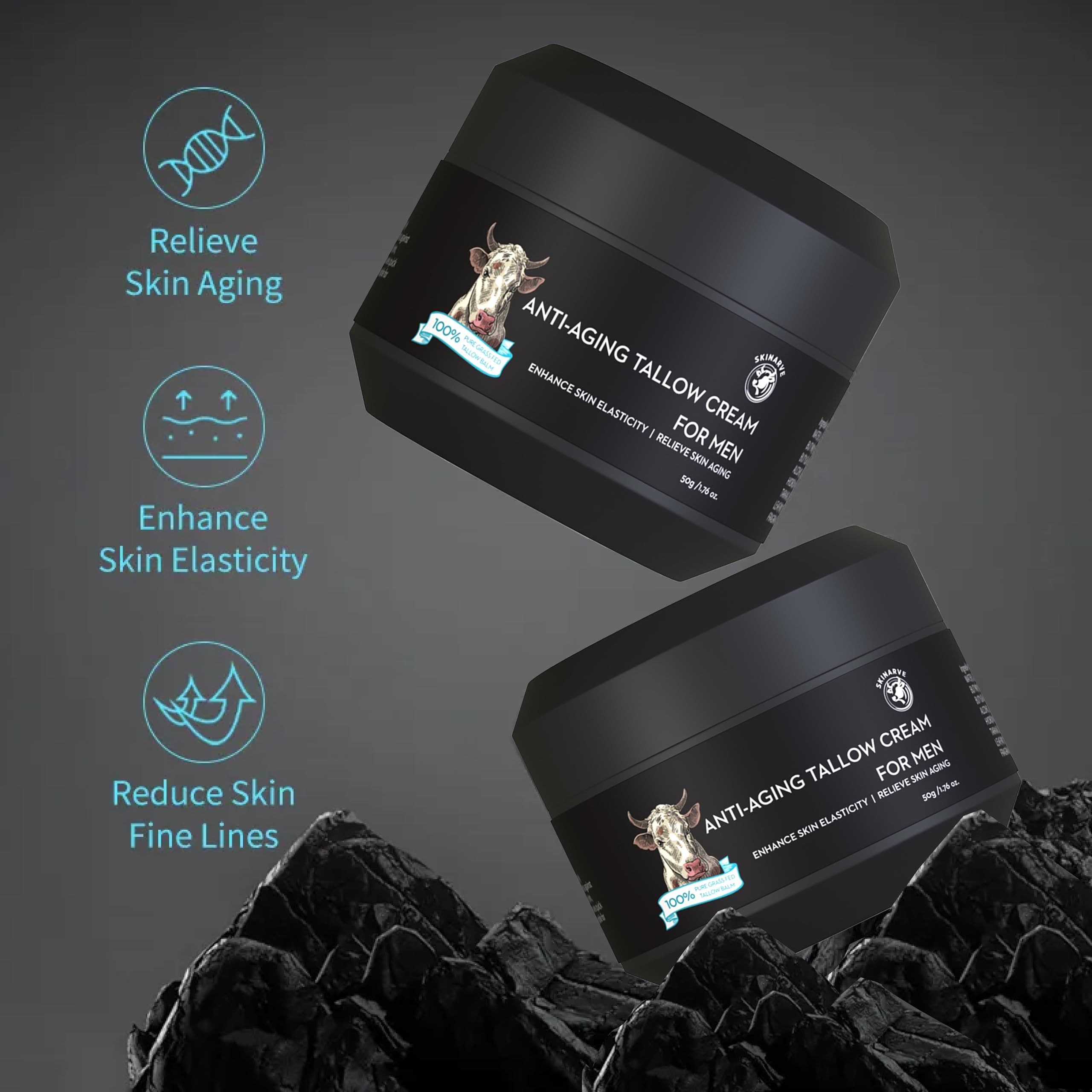 SKINARVE Beef Tallow Balm for Men – Hydrating Wrinkle Defense