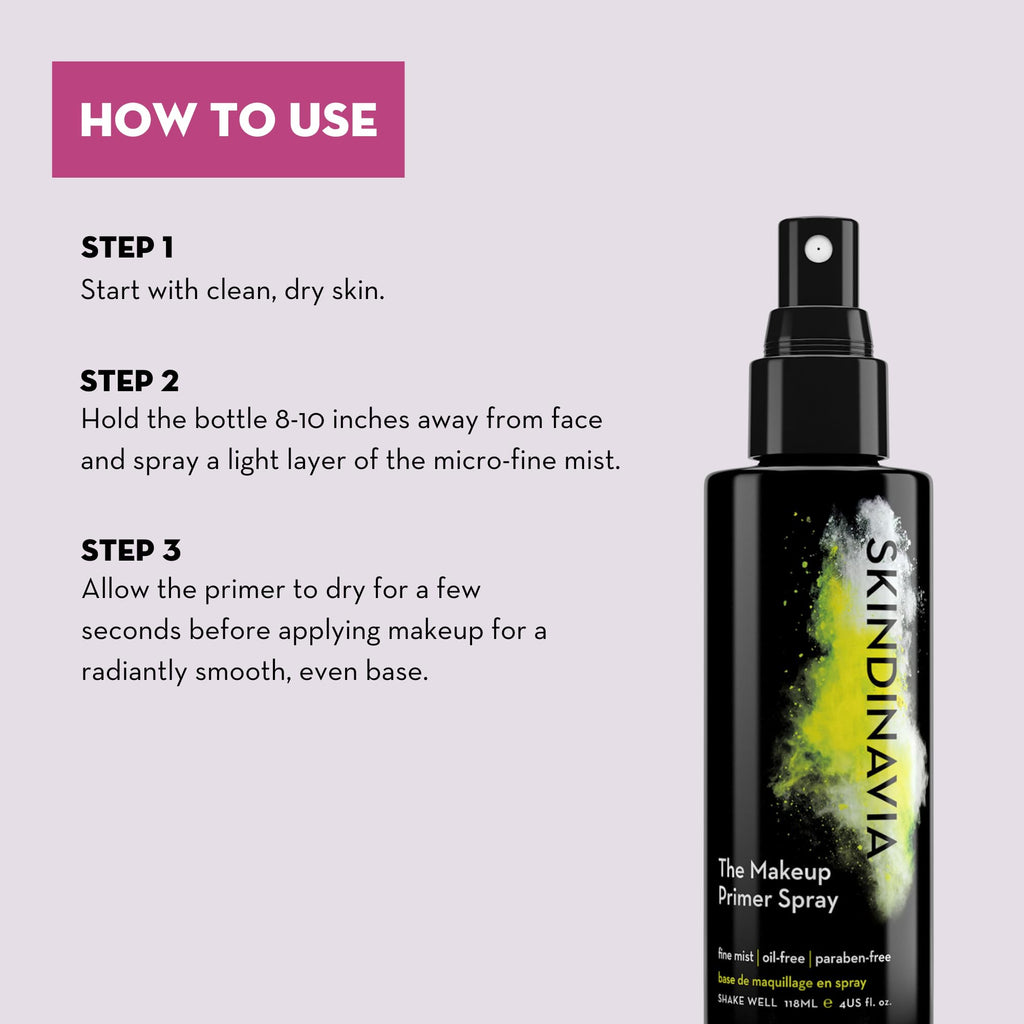 SKINDINAVIA Makeup Primer + Finishing Spray – Hydrating, Pore-Minimizing Setting Mist (2 × 4 fl oz)
