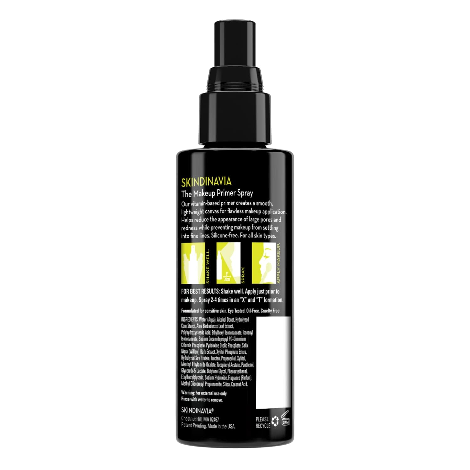 SKINDINAVIA Makeup Primer + Finishing Spray – Hydrating, Pore-Minimizing Setting Mist (2 × 4 fl oz)