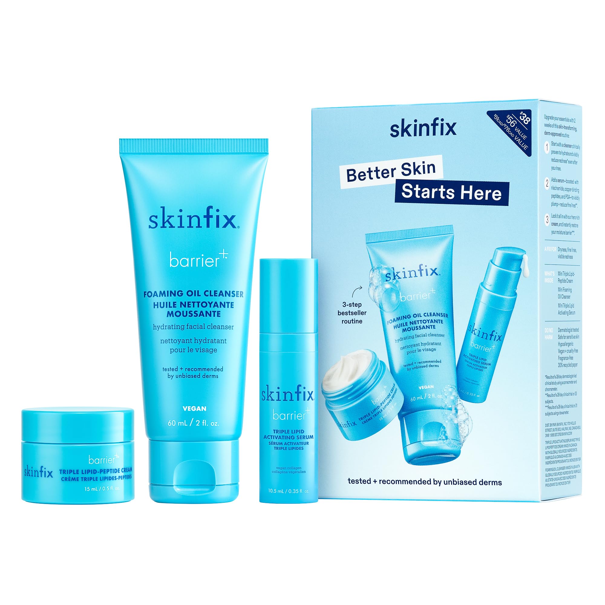 Skinfix Barrier+ Kit – Mini Cream, Cleanser & Serum | Vegan & Cruelty-Free
