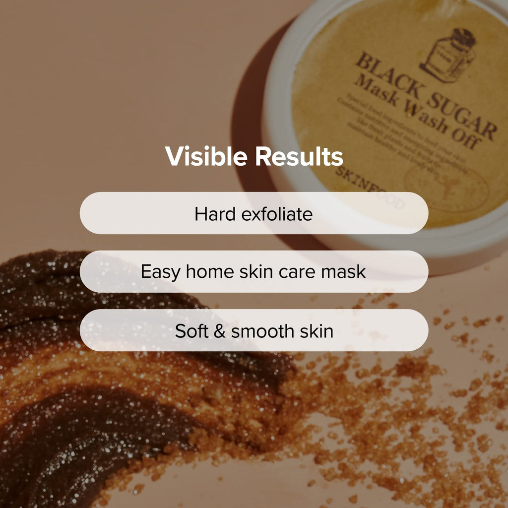 SKINFOOD 1957 Black Sugar Mask Wash Off Exfoliator – 3.53 oz | Exfoliating Facial Scrub