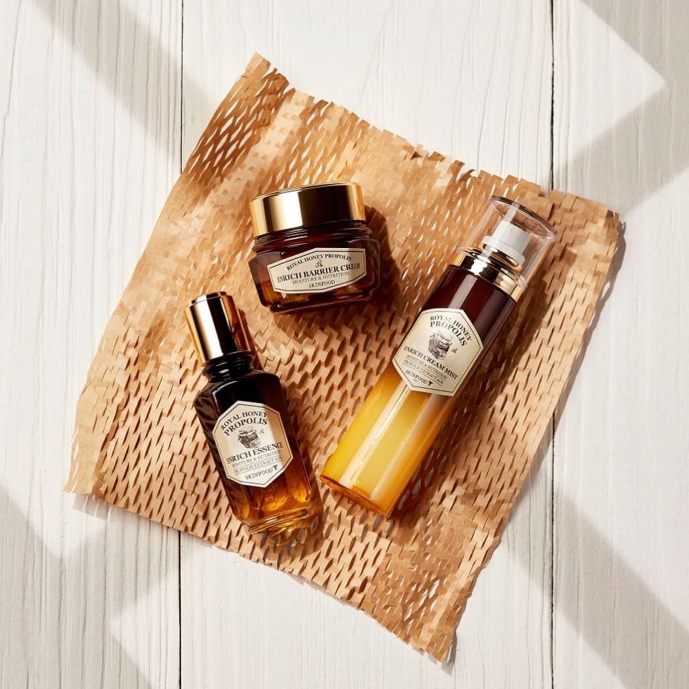 SKINFOOD 1957 Royal Honey Propolis Enrich Essence – 63% Black Bee Propolis & 10% Royal Jelly Extract Serum | 50ml
