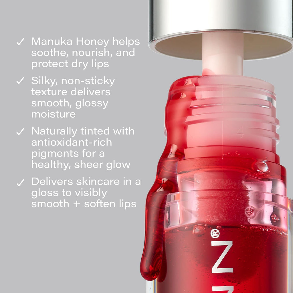 SKINN Luminous Crimson Lip Oil — Hydrating Vitamin C & Manuka Honey