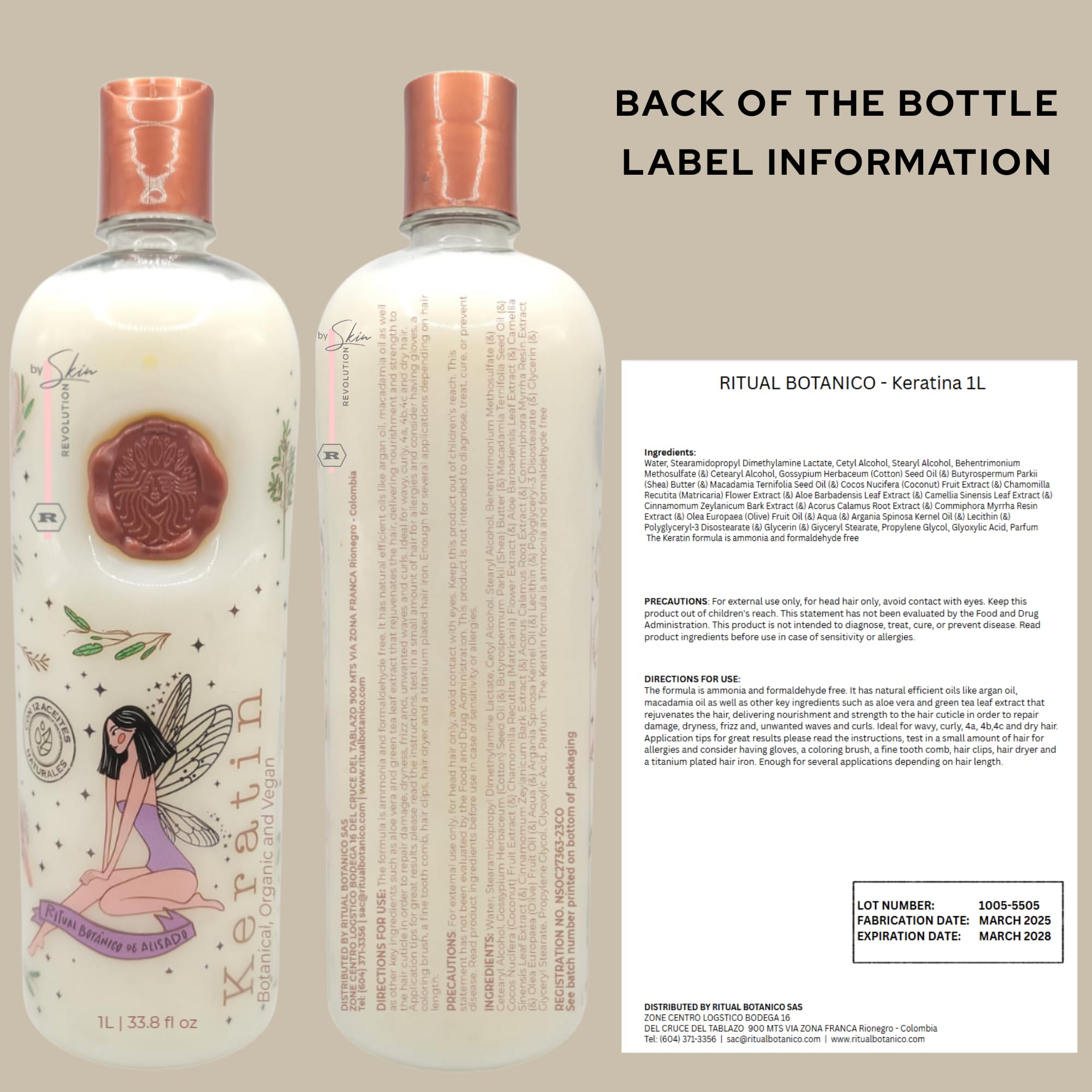 Skin Revolution Ritual Botánico Keratina Orgánica – Organic Keratin Hair Treatment (1 Liter)