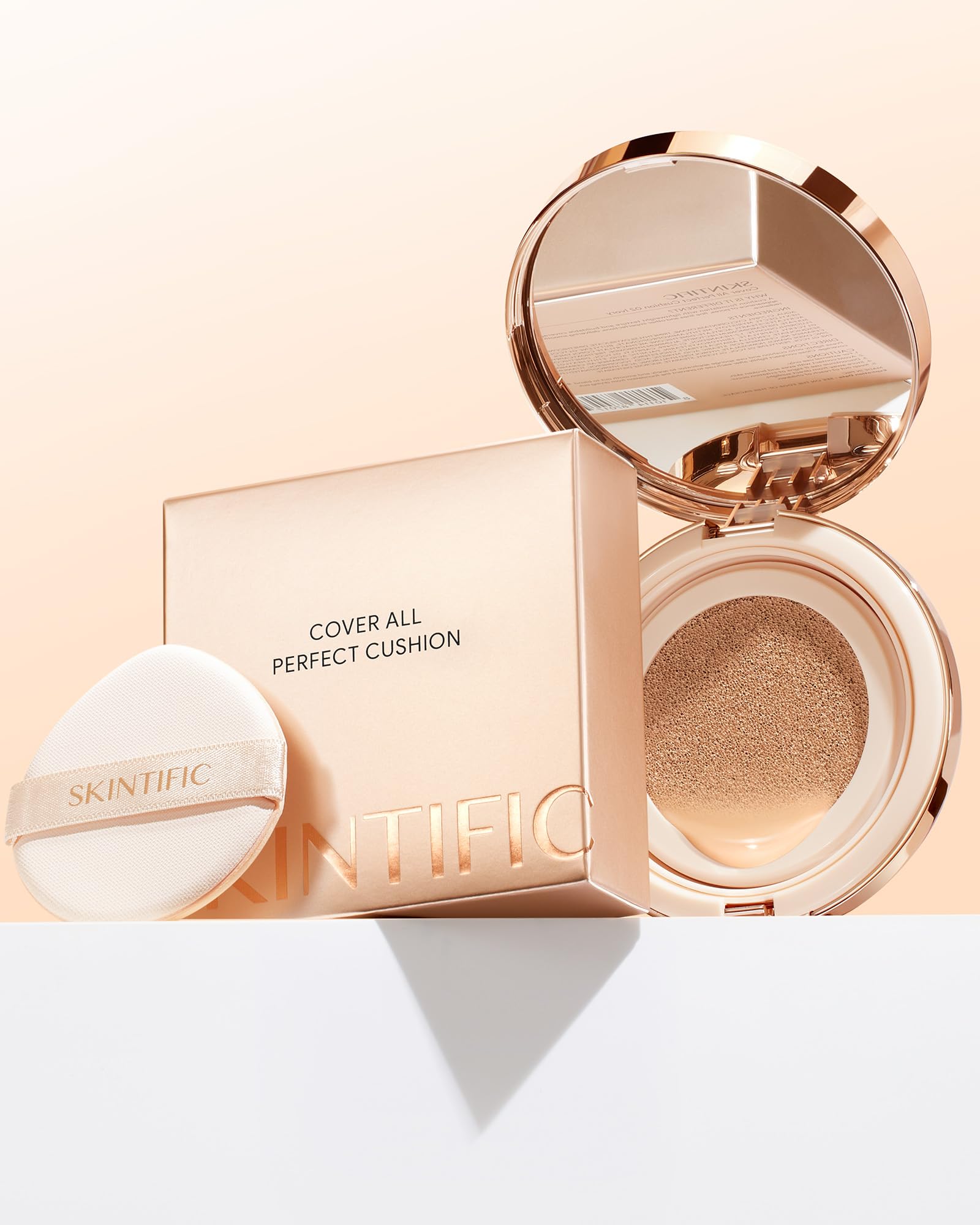SKINTIFIC Cushion Foundation – Full Coverage, Weightless Skin-Fit, Satin Glow Finish, Sweatproof & Oil-Control