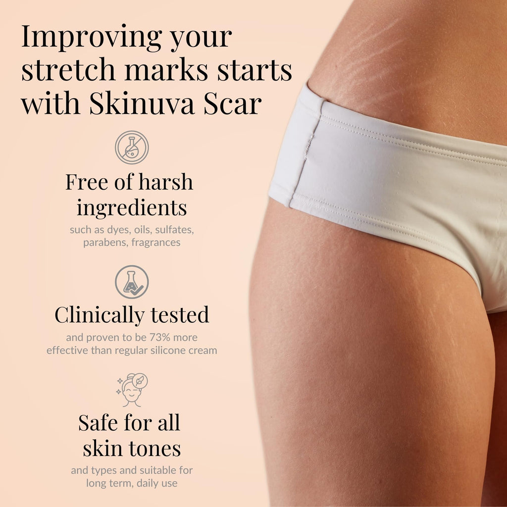 Skinuva Next Generation Scar Cream | Growth Factors, Hyaluronic Acid & Vitamin C (2.5 oz)
