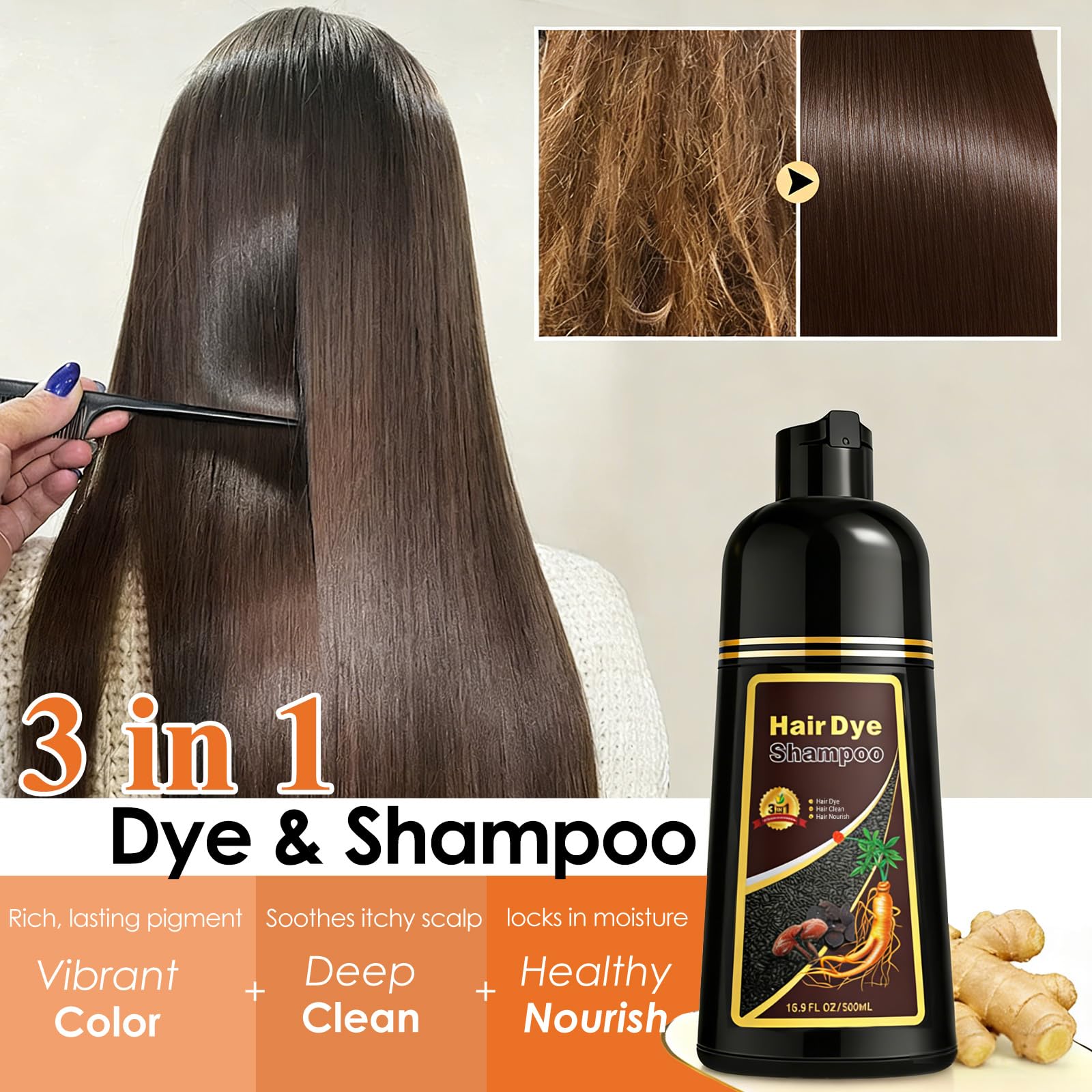 Sklight Hair Dye Shampoo 3-in-1 — Rich Purple Color, 16.9 fl oz