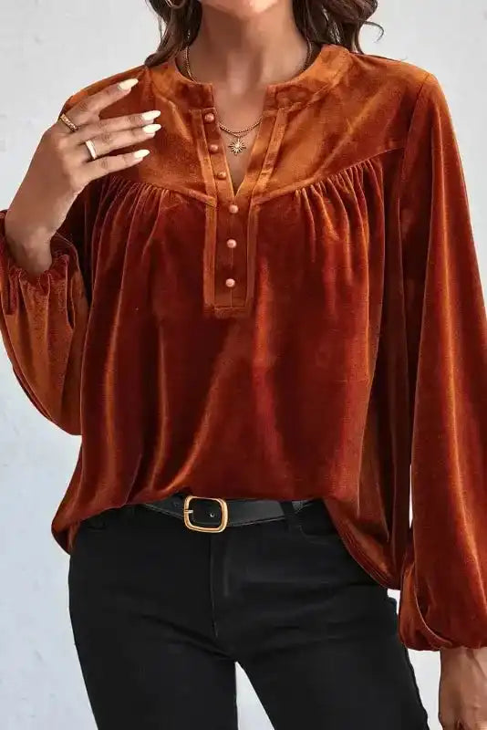 Elegant Skobeloff Beaded Velvet Blouse for Sophistication