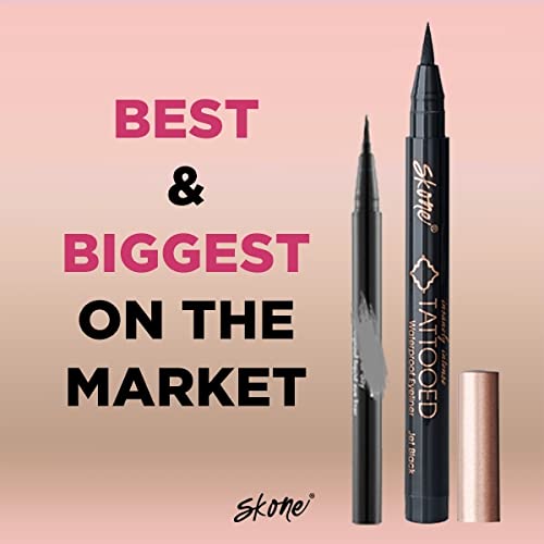 Skone Insanely Intense Tattooed Eyeliner Pen – Navy, Waterproof, Smudge-Proof, Quick-Dry Felt Tip (0.07oz)