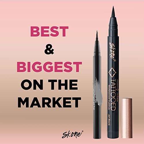 Skone Insanely Intense Tattooed Eyeliner Pen - Waterproof, Quick-Dry, Smudge-Proof Brown