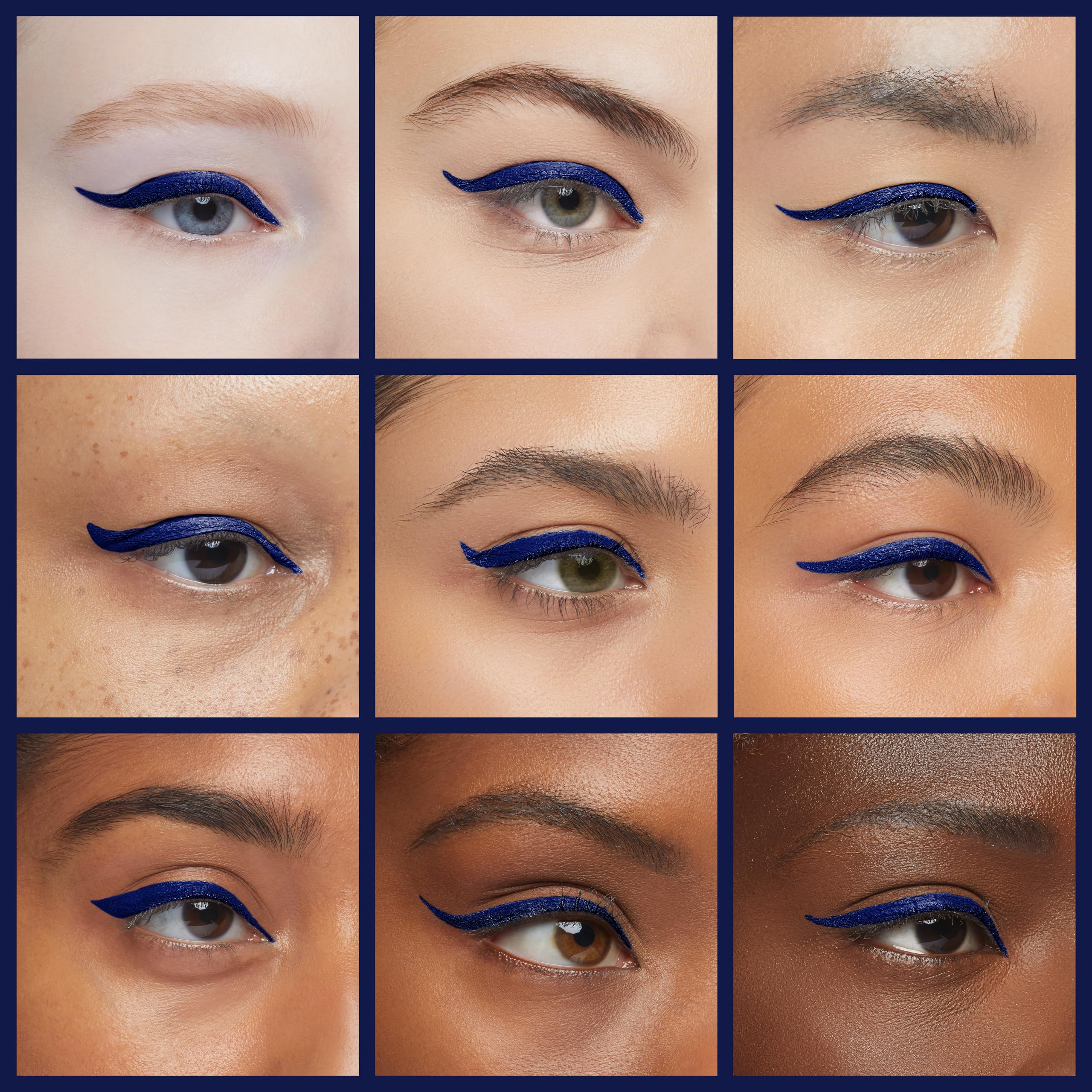 Skone Insanely Intense Tattooed Eyeliner Pen – Navy, Waterproof, Smudge-Proof, Quick-Dry Felt Tip (0.07oz)