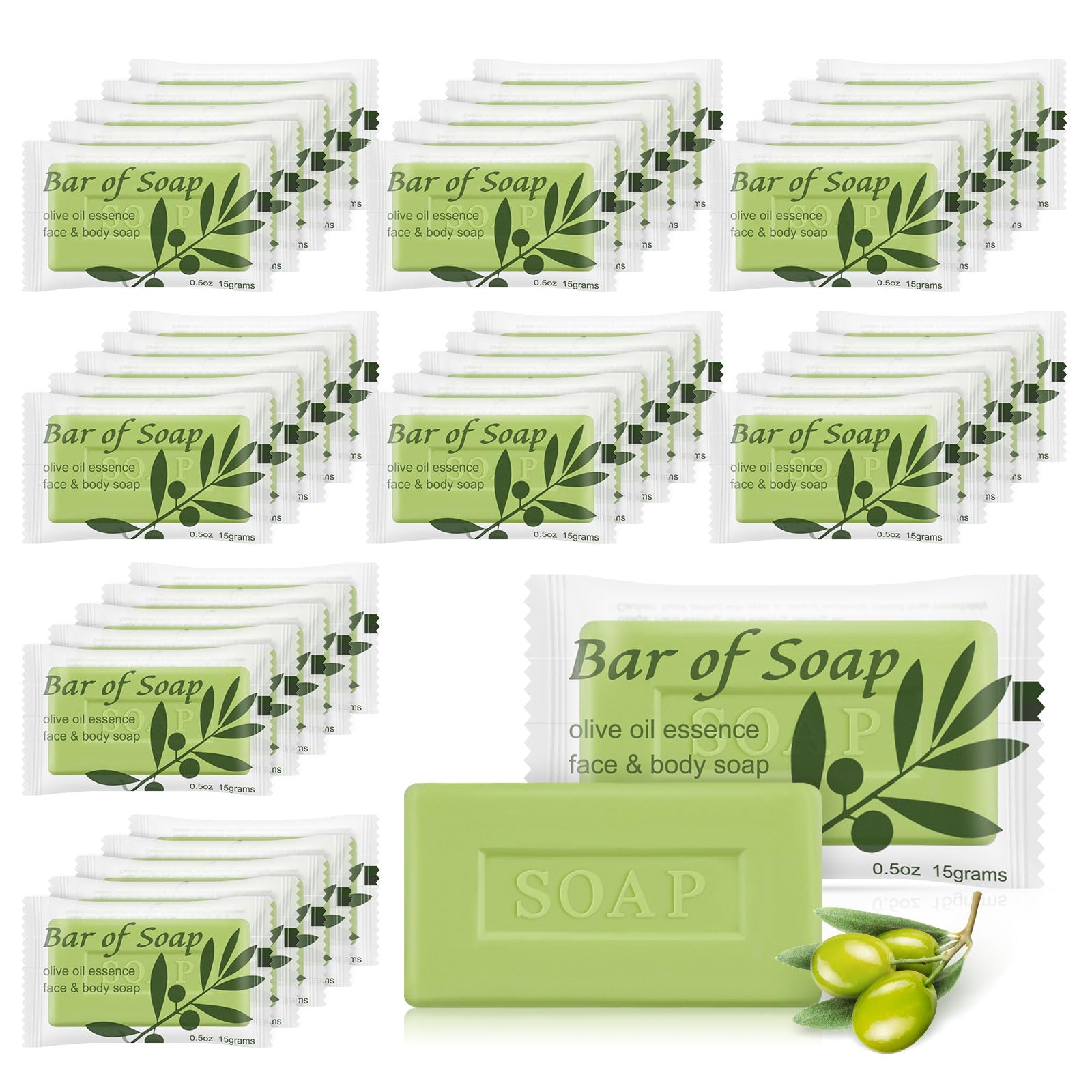 Skourvut Bulk Bar Soap – Olive Oil Mini Bars, 60-Pack for Hotels & Events