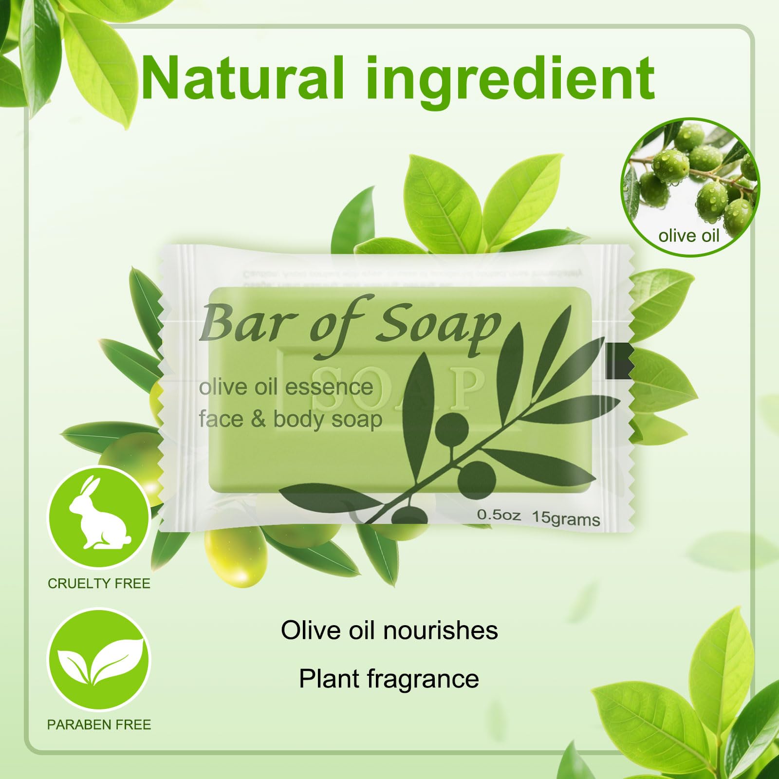 Skourvut Bulk Bar Soap – Olive Oil Mini Bars, 60-Pack for Hotels & Events