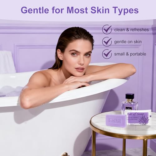 Skourvut Bulk Bar Soap 60-Pack – Travel Mini Bars (0.5 oz) Olive Oil, Rose & Lavender