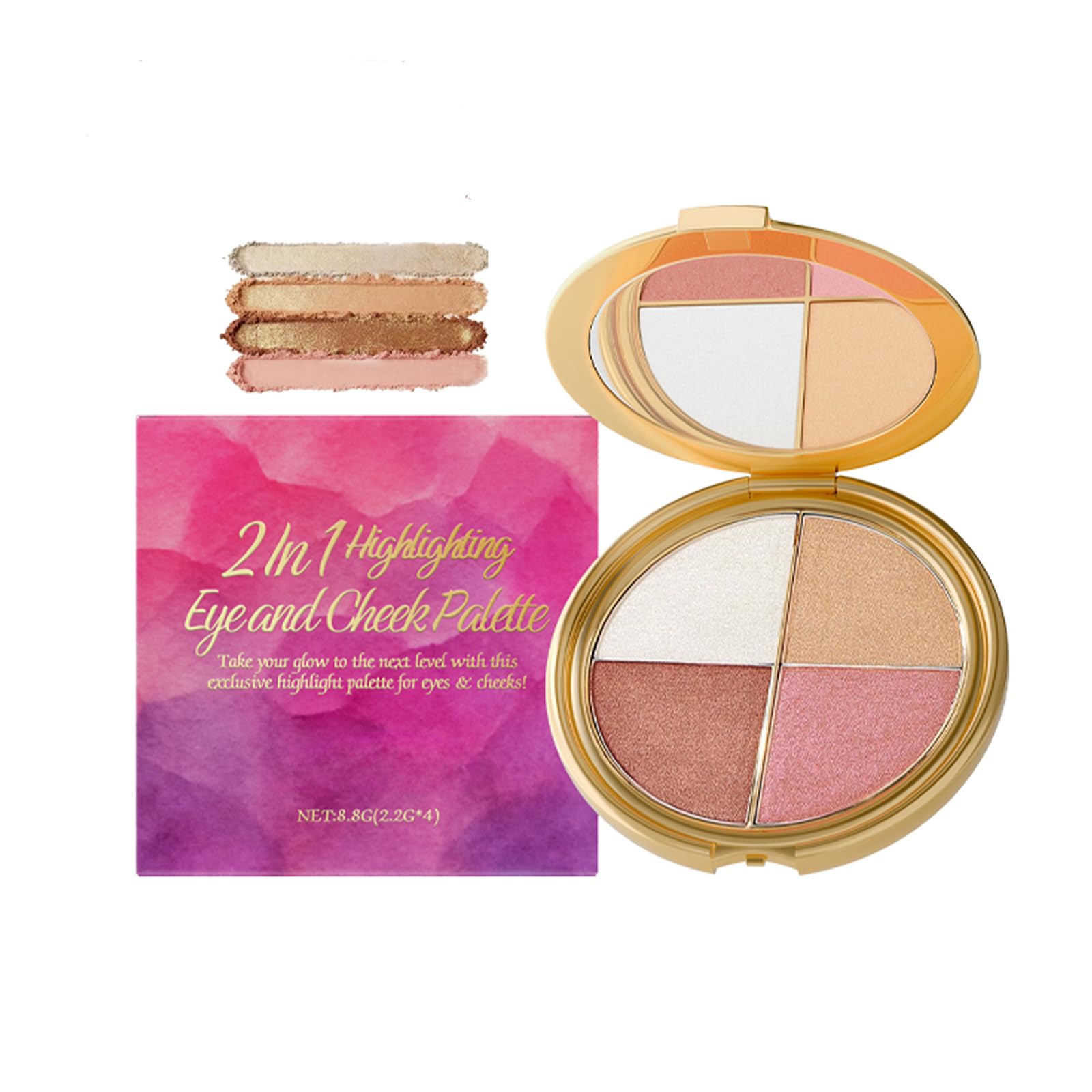 SKROSS Highlighting Eye & Cheek Palette – Glow Wardrobe Palette for Eyes, Cheeks & Glow