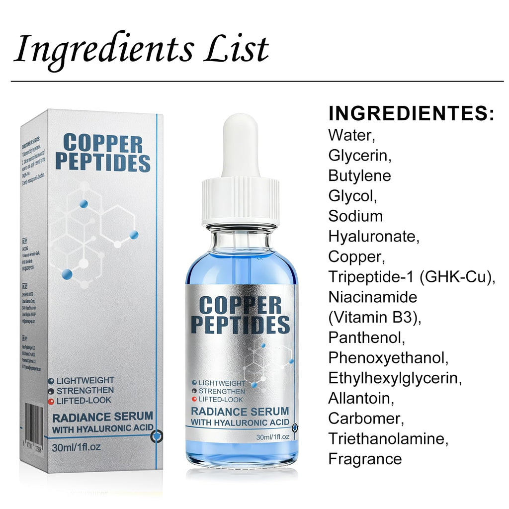 SKSOYT Copper Peptide Serum for Face – GHK-Cu + Hyaluronic Acid