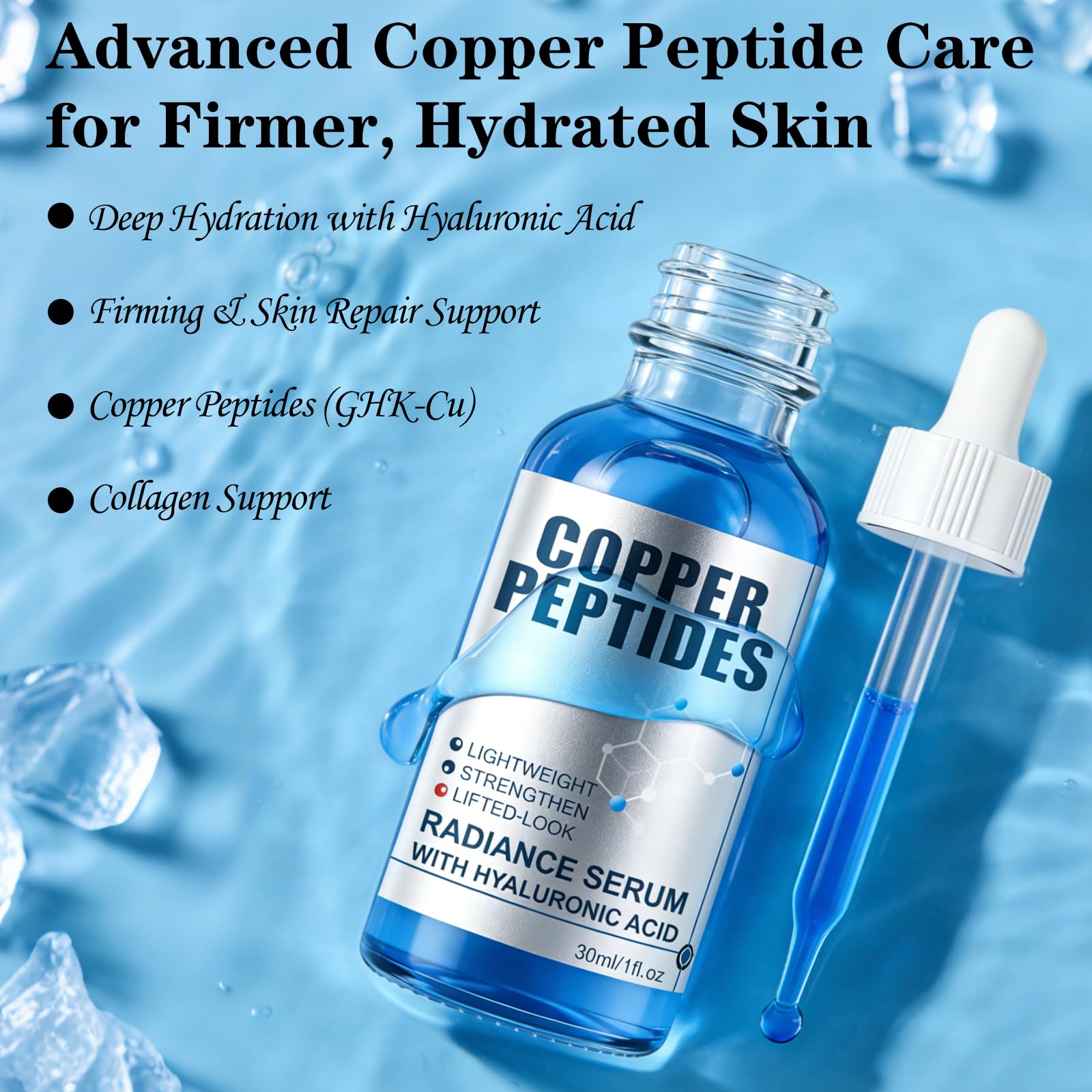 SKSOYT Copper Peptide Serum for Face – GHK-Cu + Hyaluronic Acid