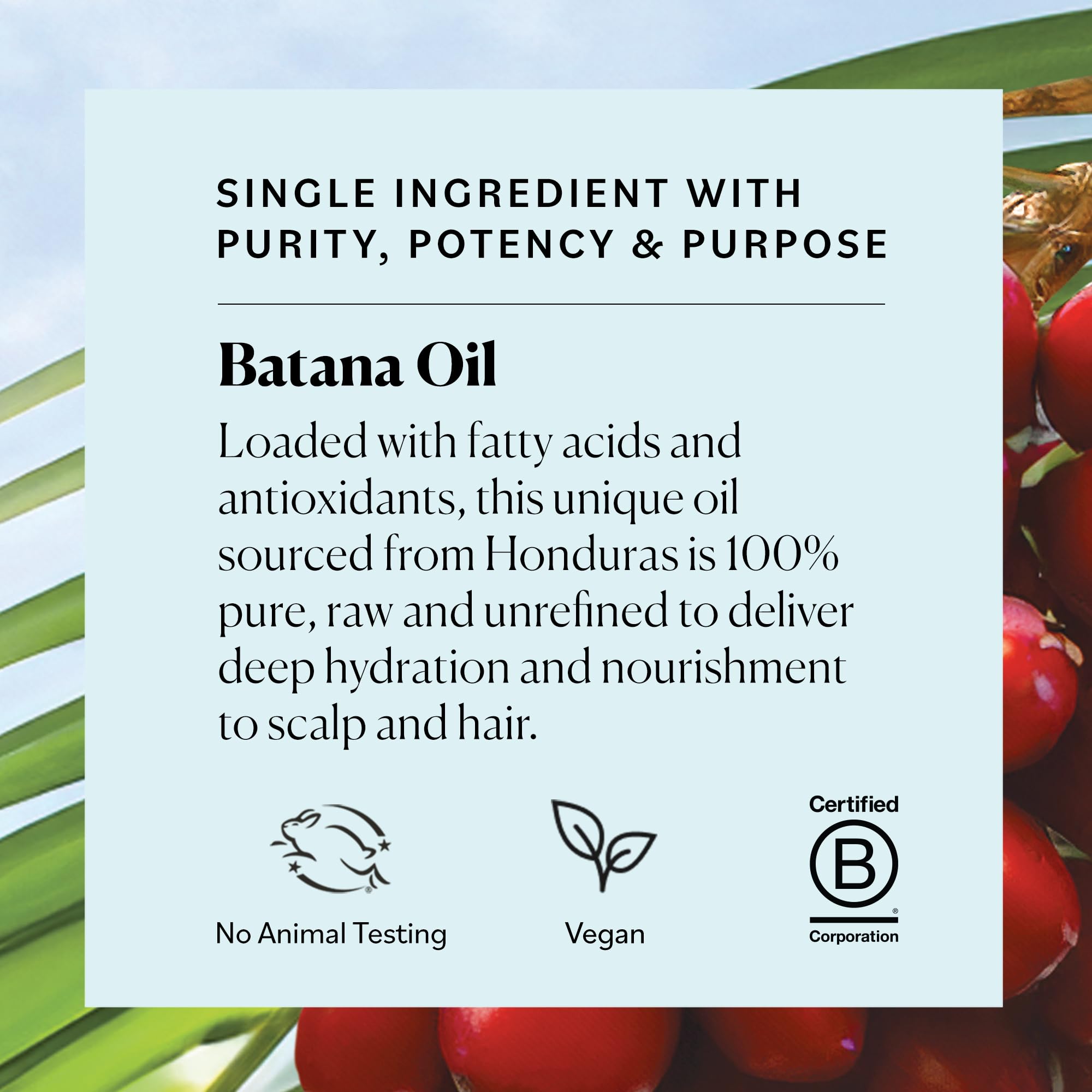 Sky Organics Batana Oil - 4 oz | 100% Raw & Unrefined Hair & Scalp Nourishment