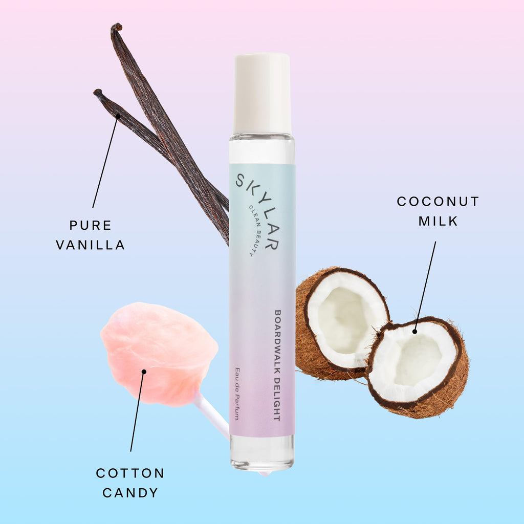 Skylar Boardwalk Delight EDP – Hypoallergenic, Vegan Clean Perfume with Cotton Candy, Vanilla & Coconut Milk | 10mL