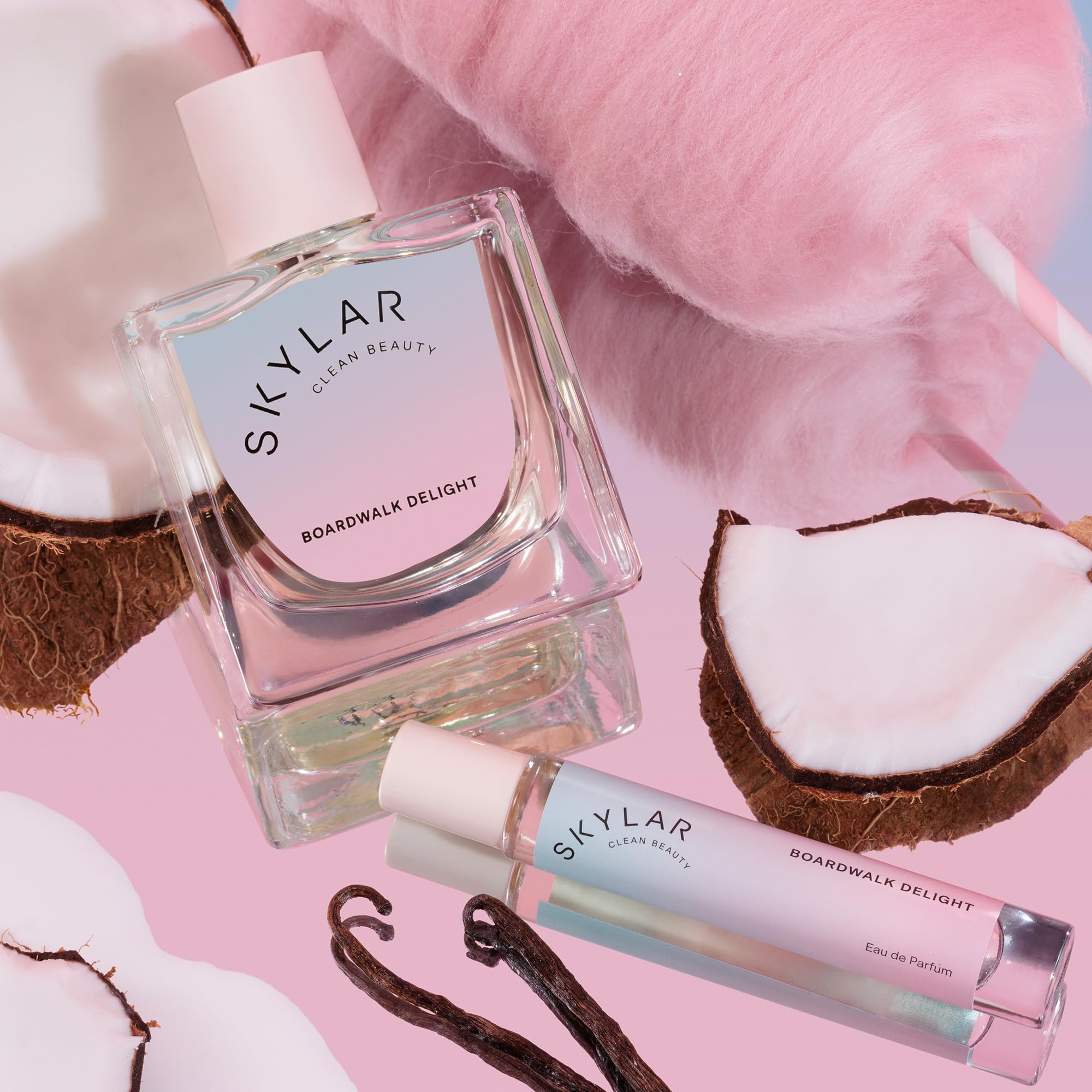 Skylar Boardwalk Delight EDP – Hypoallergenic, Vegan Clean Perfume with Cotton Candy, Vanilla & Coconut Milk | 10mL