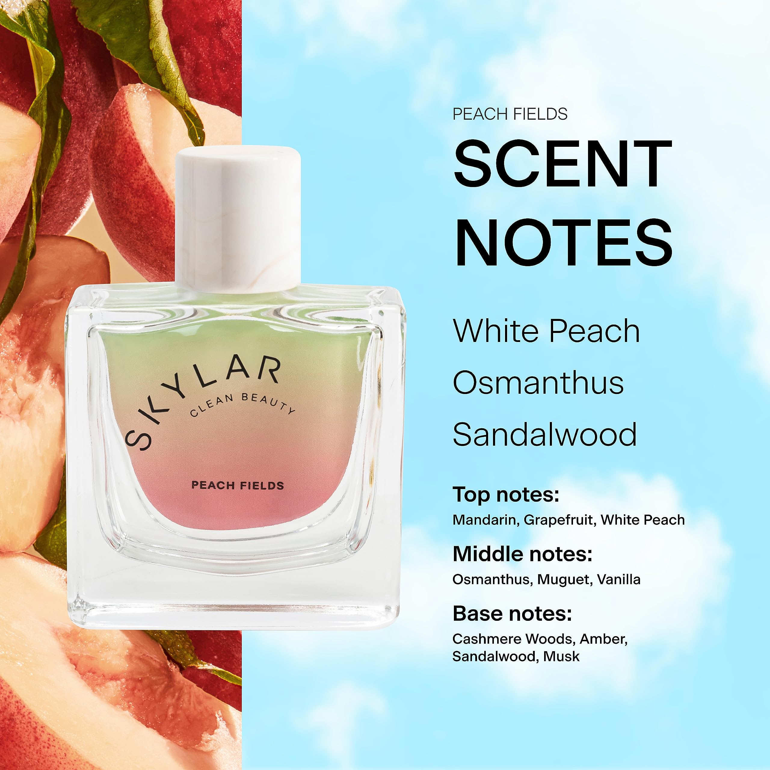 Skylar Peach Fields Eau de Parfum – Hypoallergenic, Clean & Vegan | 50 mL