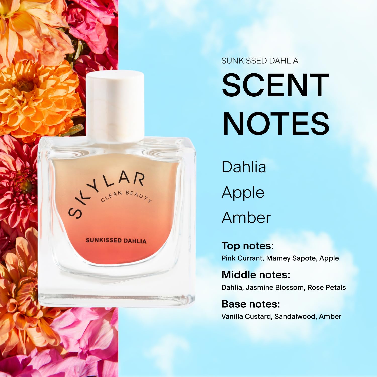 Skylar Sunkissed Dahlia EDP | Hypoallergenic, Clean Vegan Floral – 50 mL