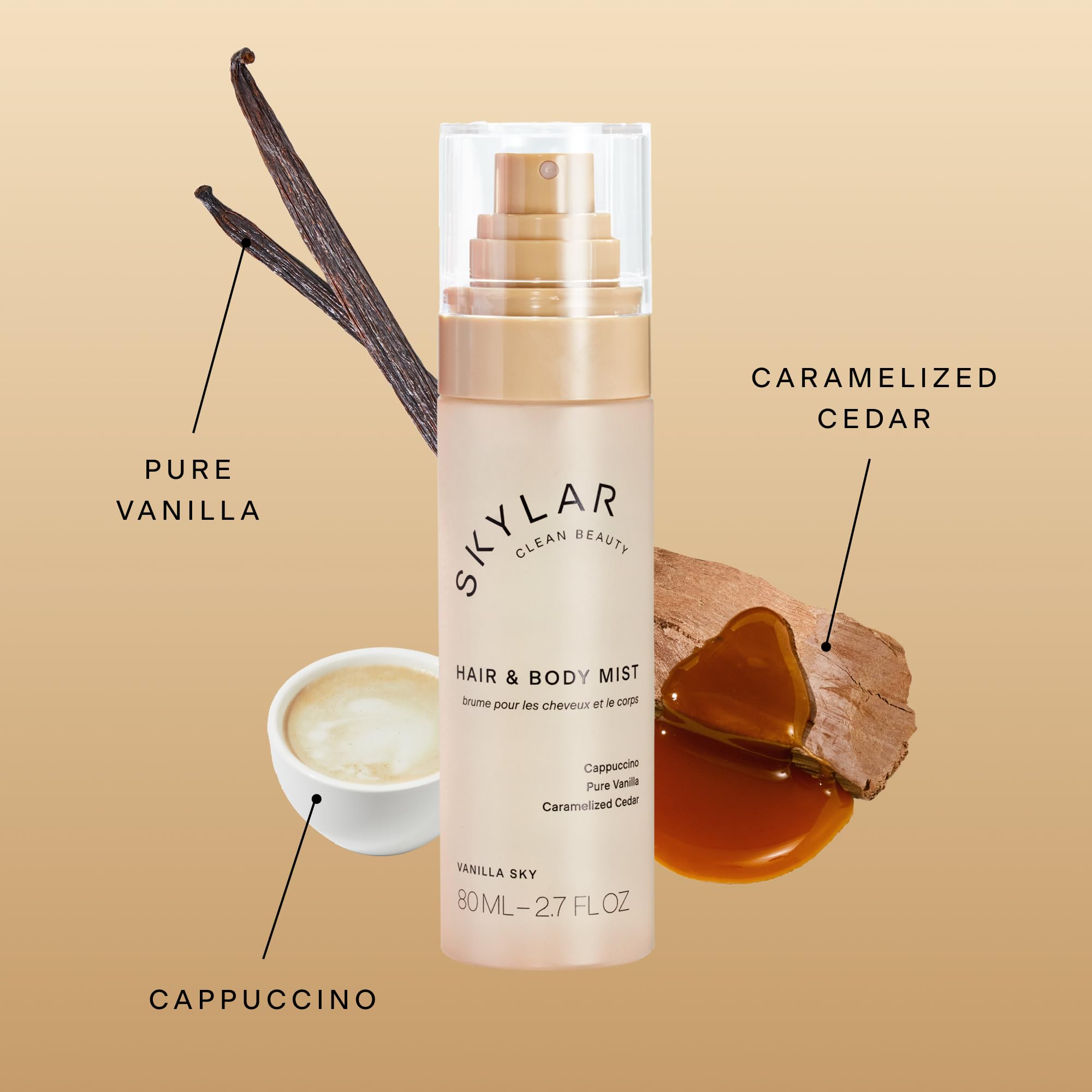 Skylar Vanilla Sky Hair & Body Mist — Hypoallergenic, Vegan, Clean Fragrance (80 ml)