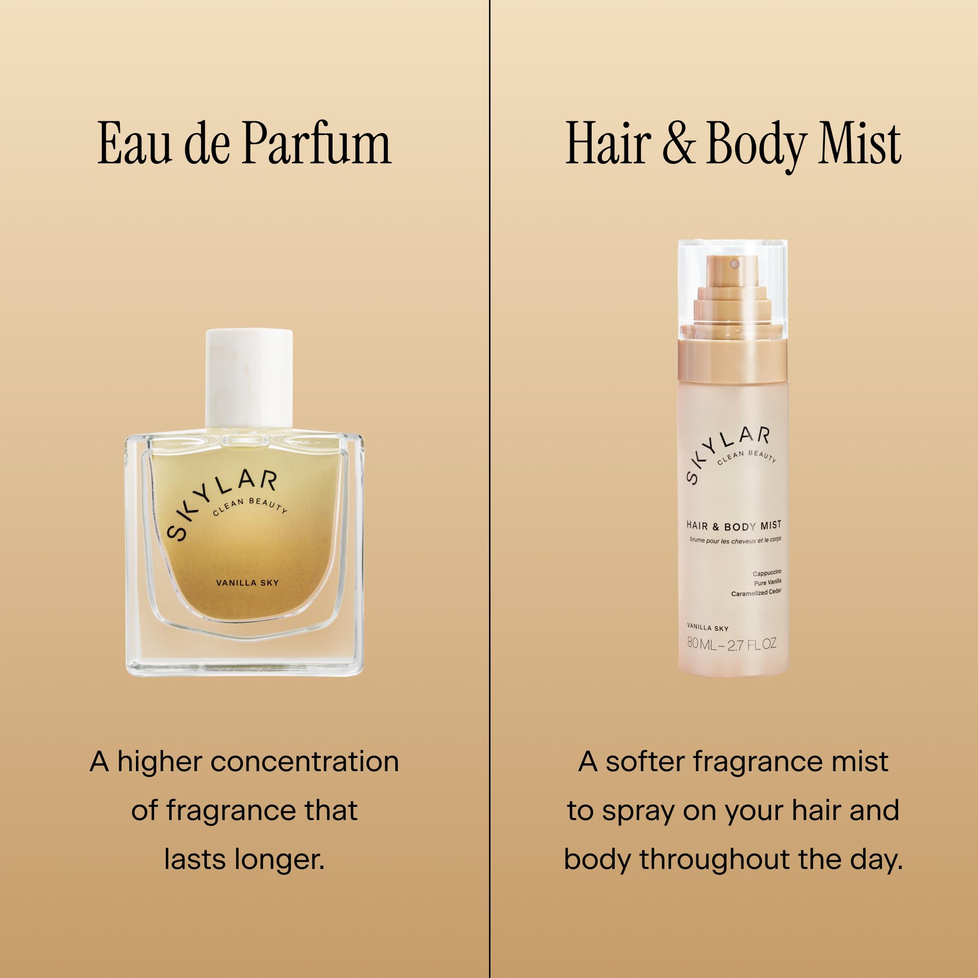 Skylar Vanilla Sky Hair & Body Mist — Hypoallergenic, Vegan, Clean Fragrance (80 ml)
