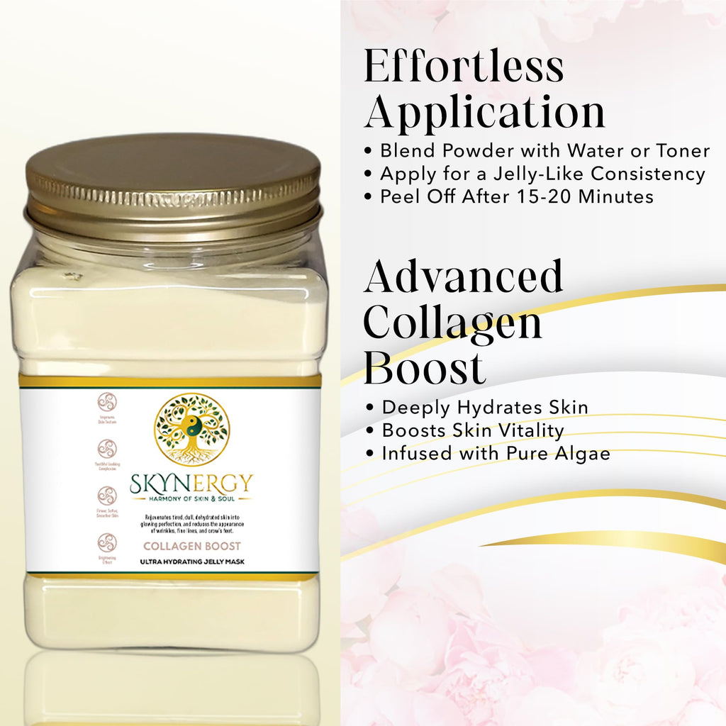 SKYNERGY Collagen Boost Hydro Glo Jelly Mask – Hydrating Peel-Off Face Mask for All Skin Types | 12 Applications