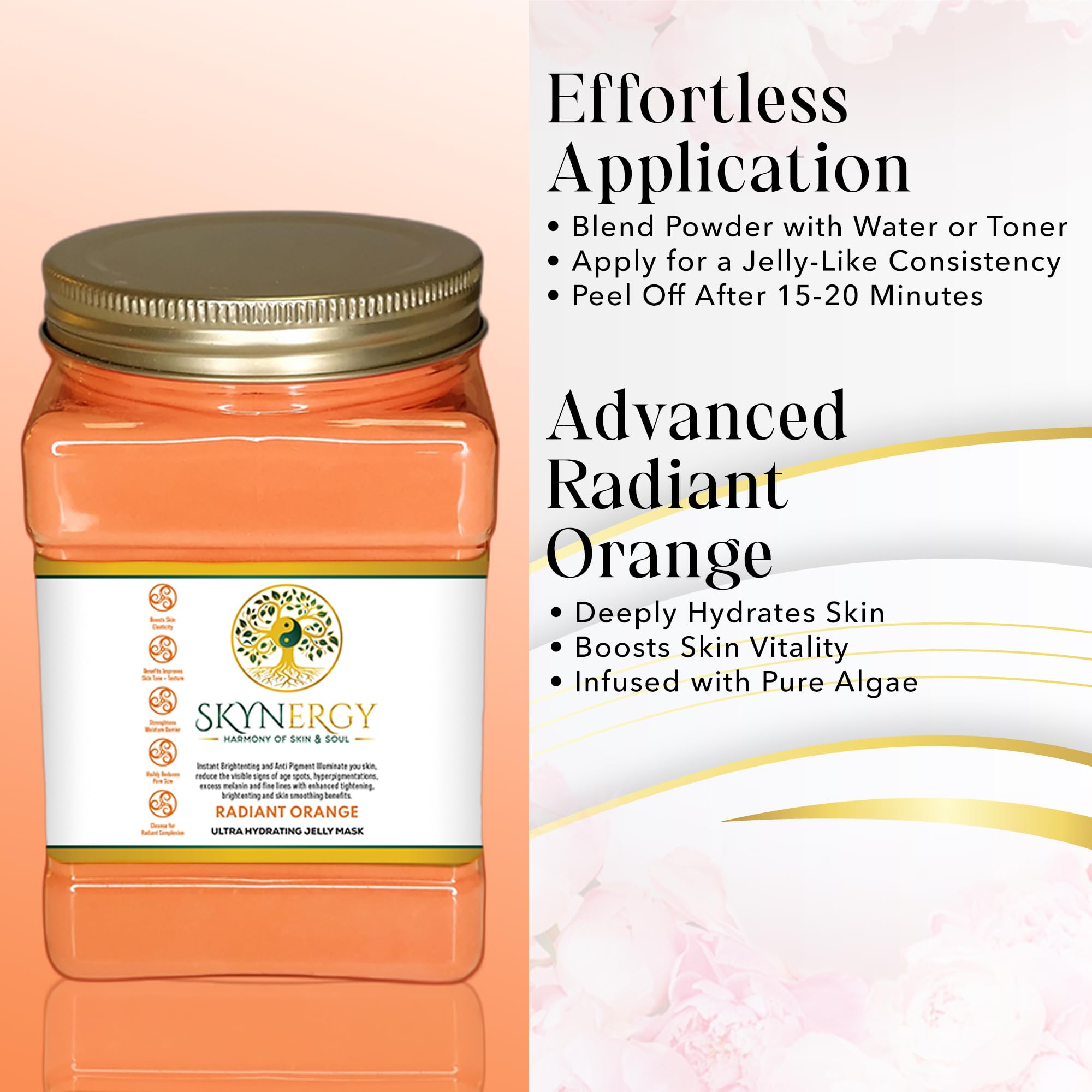 SKYNERGY Radiant Orange Ultra Hydrating Jelly Mask | Hydro Glo Peel Off 30oz