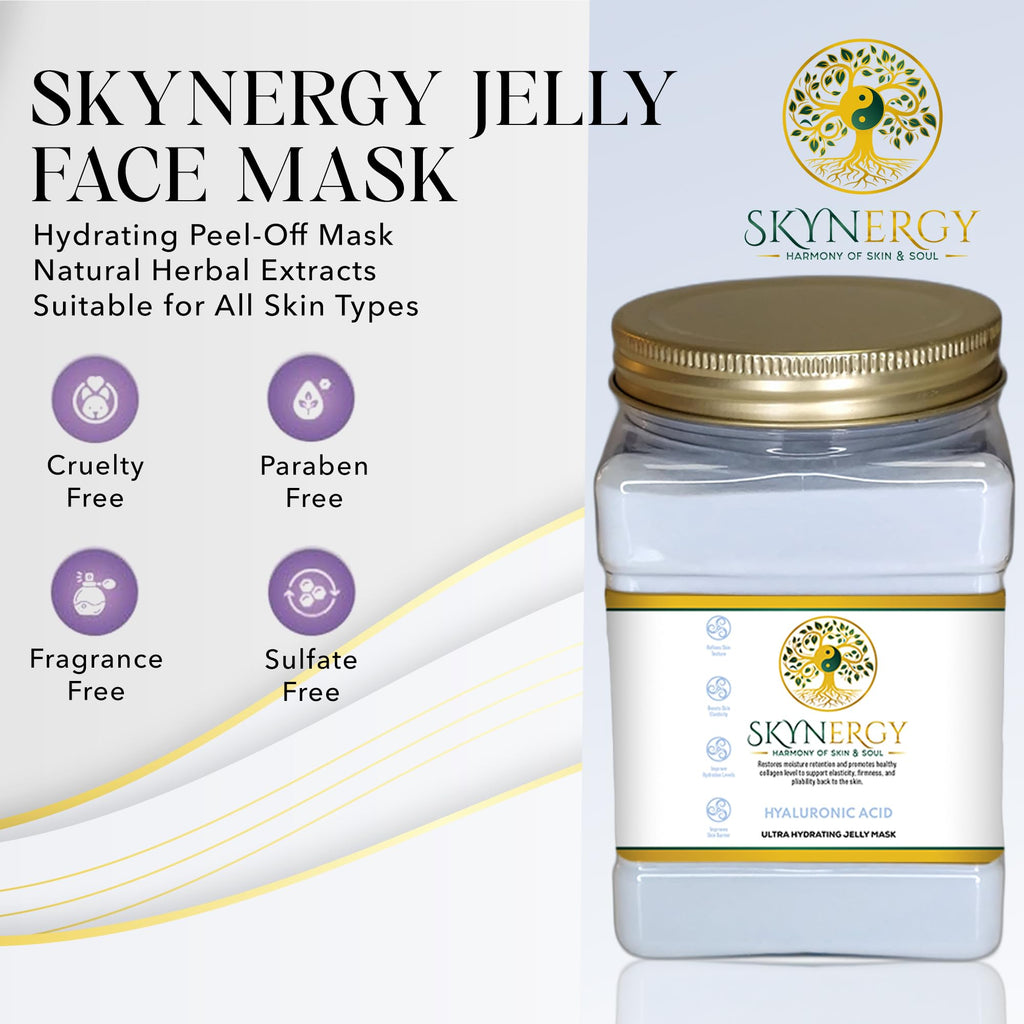 SKYNERGY Hyaluronic Acid Jelly Mask - Hydration, Glow & Soothing Peel-Off Mask (12 Applications)