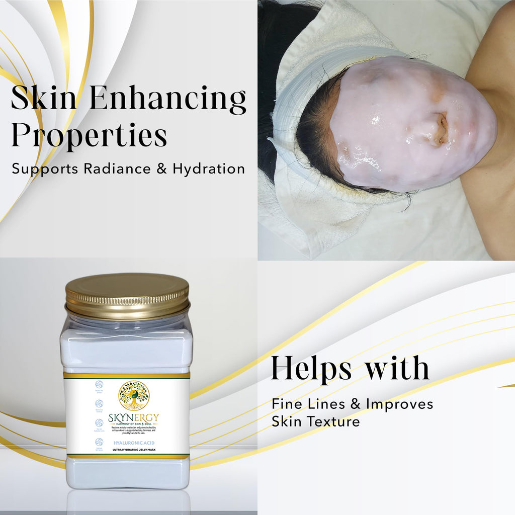 SKYNERGY Hyaluronic Acid Jelly Mask - Hydration, Glow & Soothing Peel-Off Mask (12 Applications)