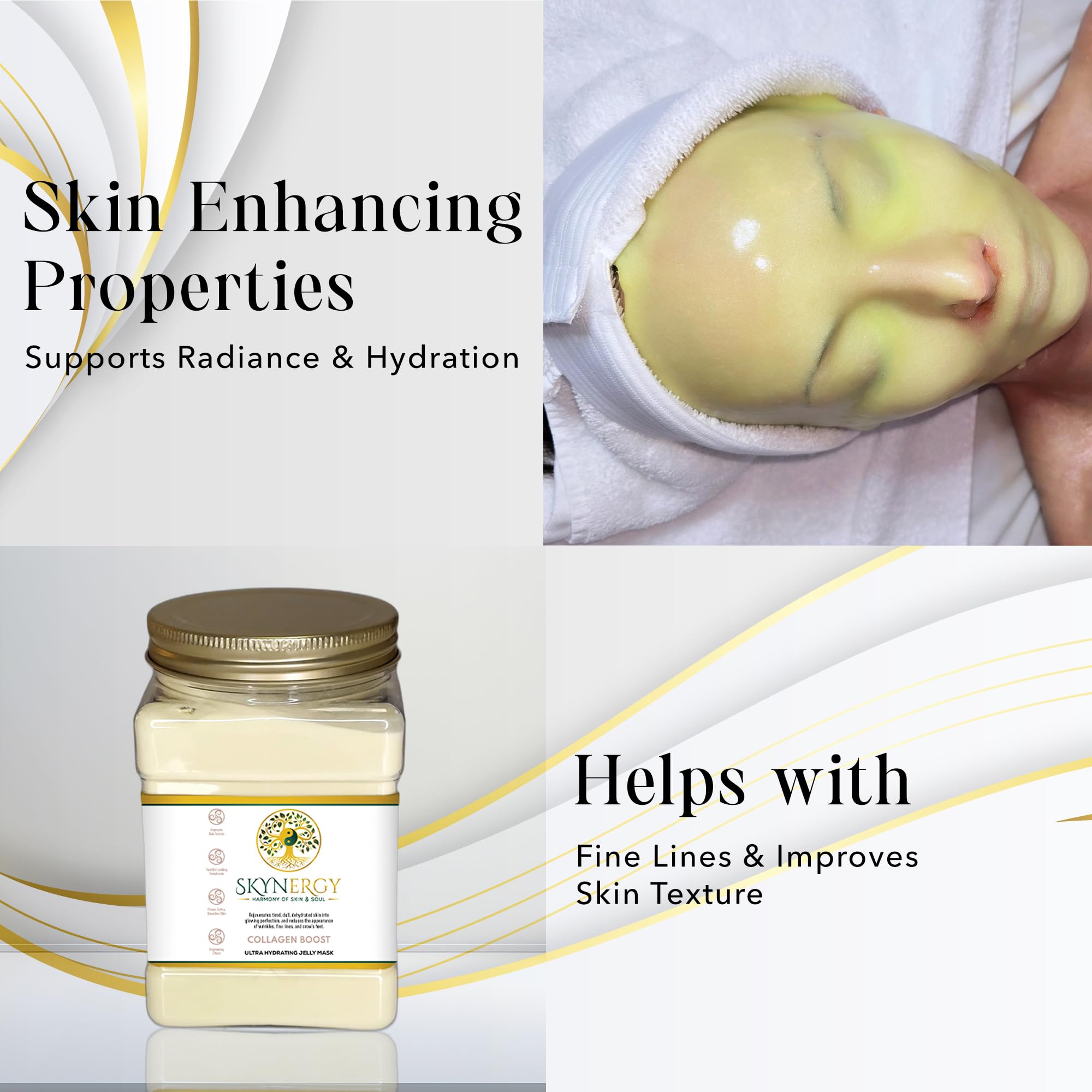 SKYNERGY Collagen Boost Hydro Glo Jelly Mask – Hydrating Peel-Off Face Mask for All Skin Types | 12 Applications