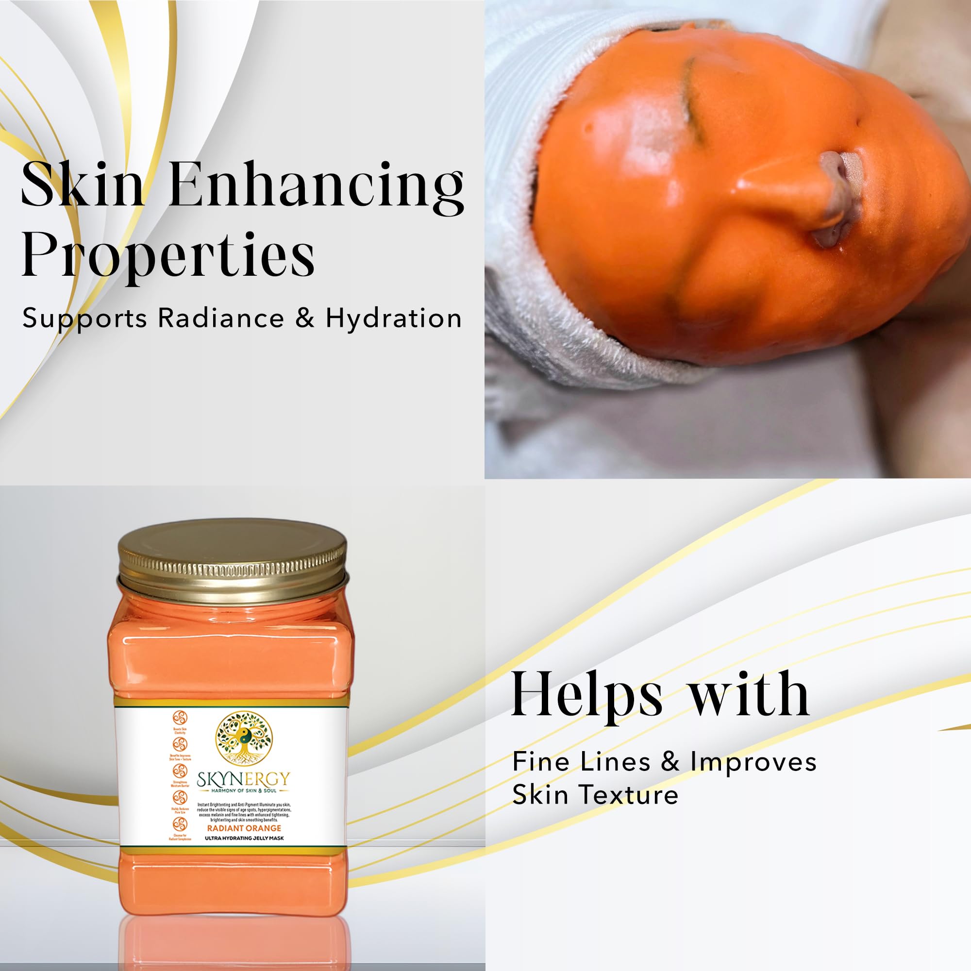 SKYNERGY Radiant Orange Ultra Hydrating Jelly Mask | Hydro Glo Peel Off 30oz
