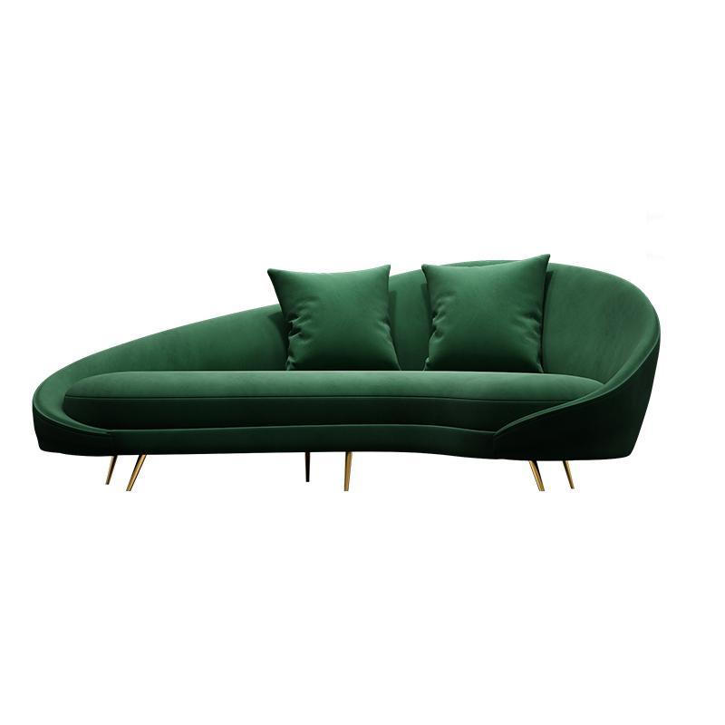 Slender Modern Curved Two Seater, Three Seater Sofa, Velvet