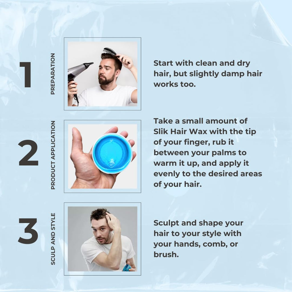 SLIK Aqua Wax Water-Based Hair Styling Wax – Strong Hold, Frizz Control, Easy Wash Out | 140g / 4.9oz