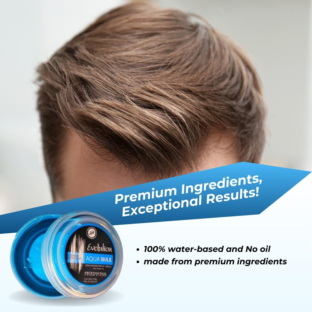SLIK Aqua Wax Water-Based Hair Styling Wax – Strong Hold, Frizz Control, Easy Wash Out | 140g / 4.9oz
