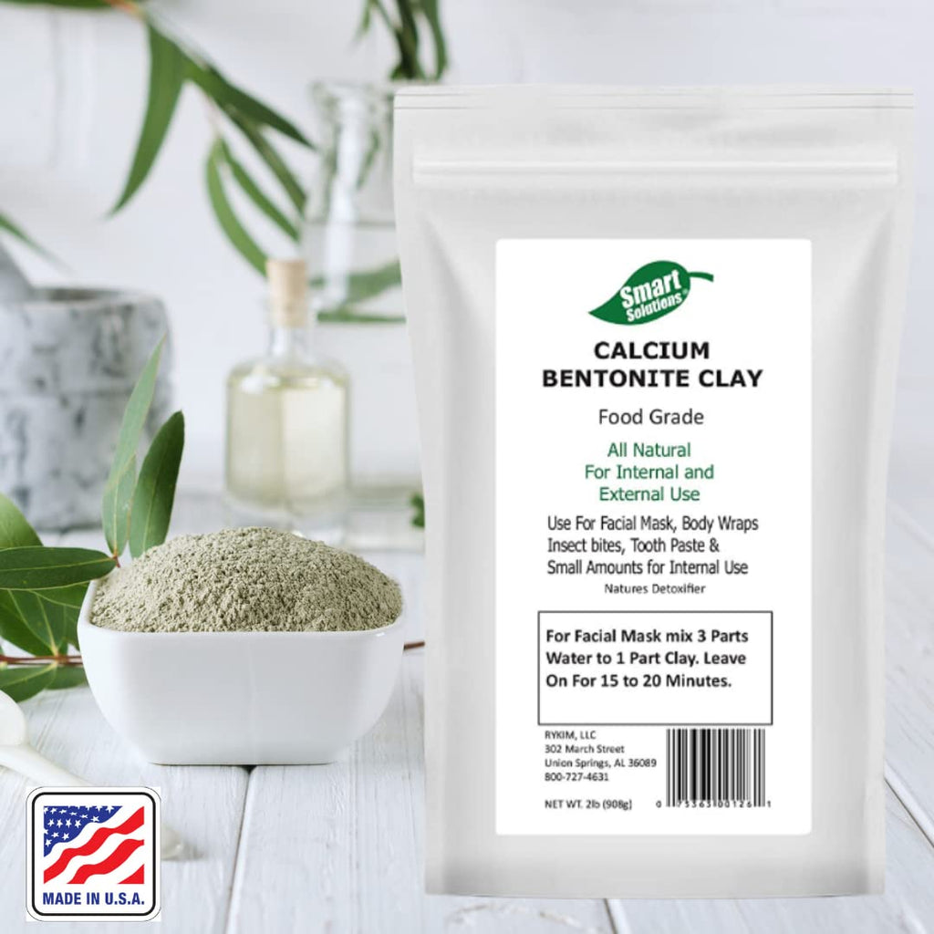 SMART SOLUTIONS Calcium Bentonite Clay, 2 lb — Pure Indian Healing Clay for DIY Facials, Hair Masks & Deodorants
