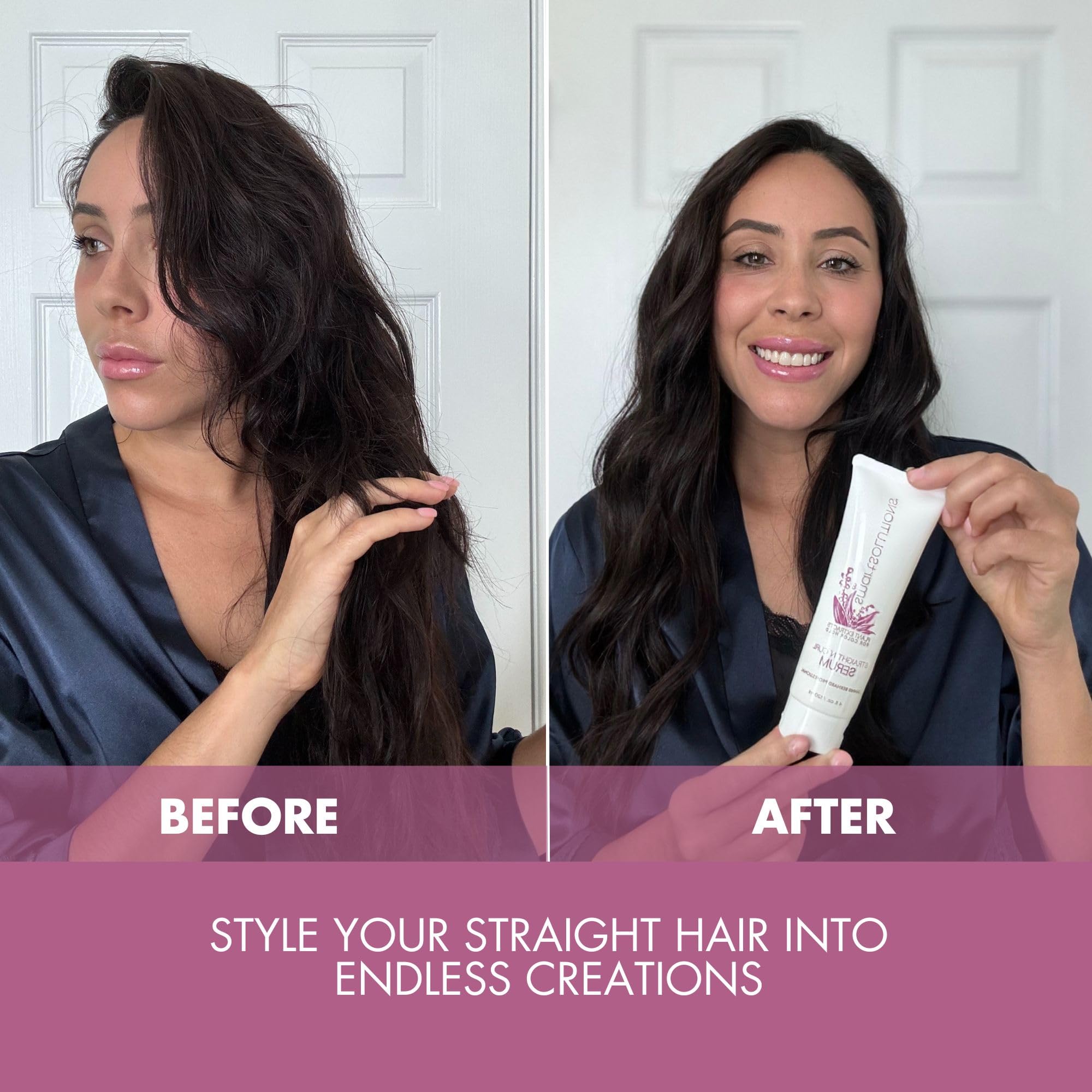 SMART SOLUTIONS Straight N' Curl Serum 4 oz | Smooths & Straightens | Plant-Based, Paraben-Free
