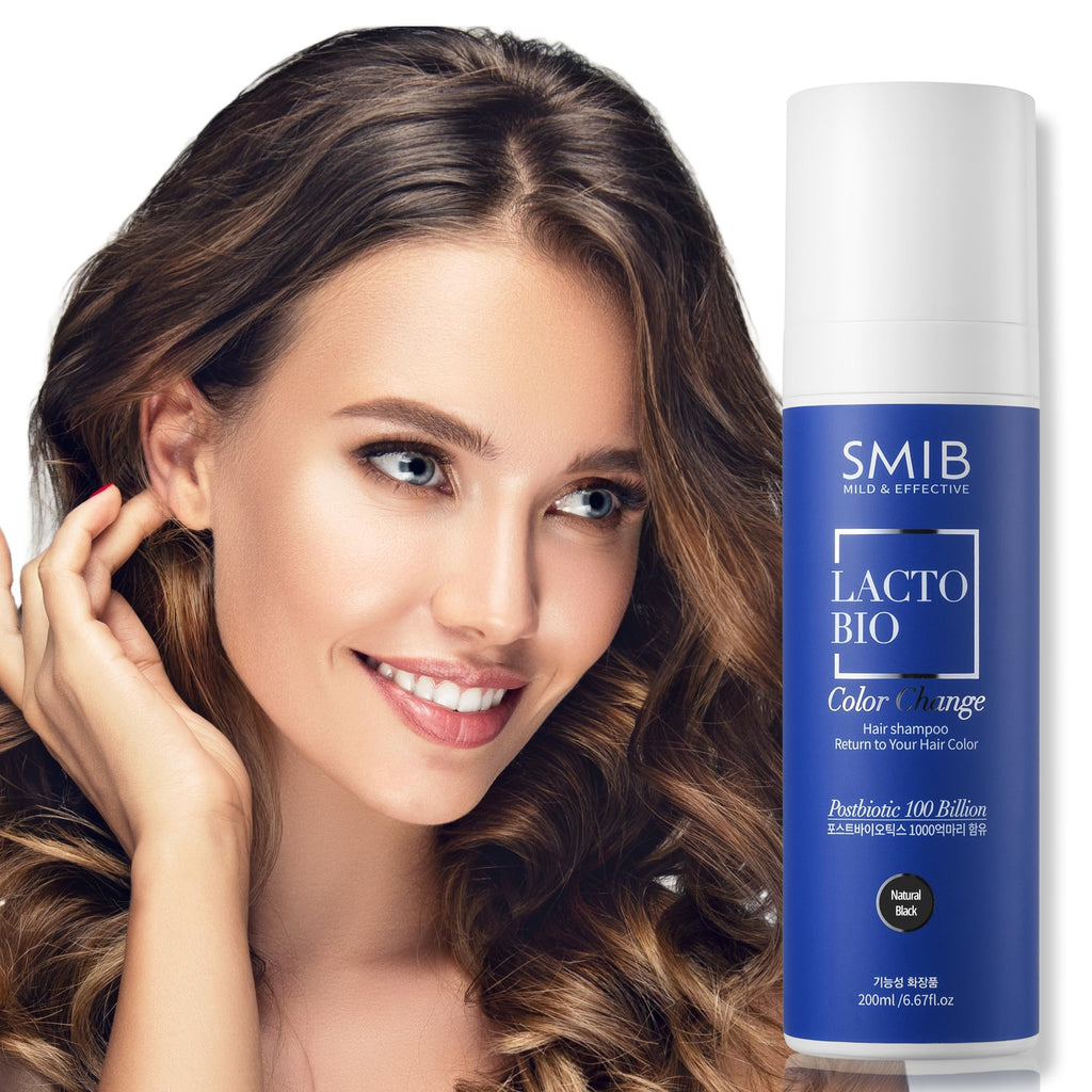 SMIB Lactobio Hair Dye Shampoo | Gentle Korean Formula for Daily Use | Gradual Gray Reduction with Probiotics